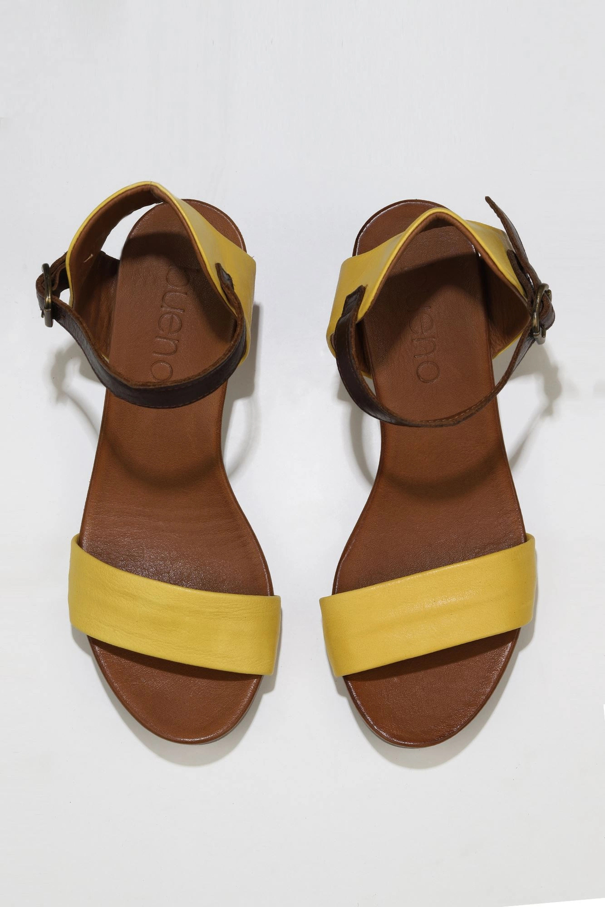 Shoes Yellow Leather Women's Heeled Sandals 01wj1802