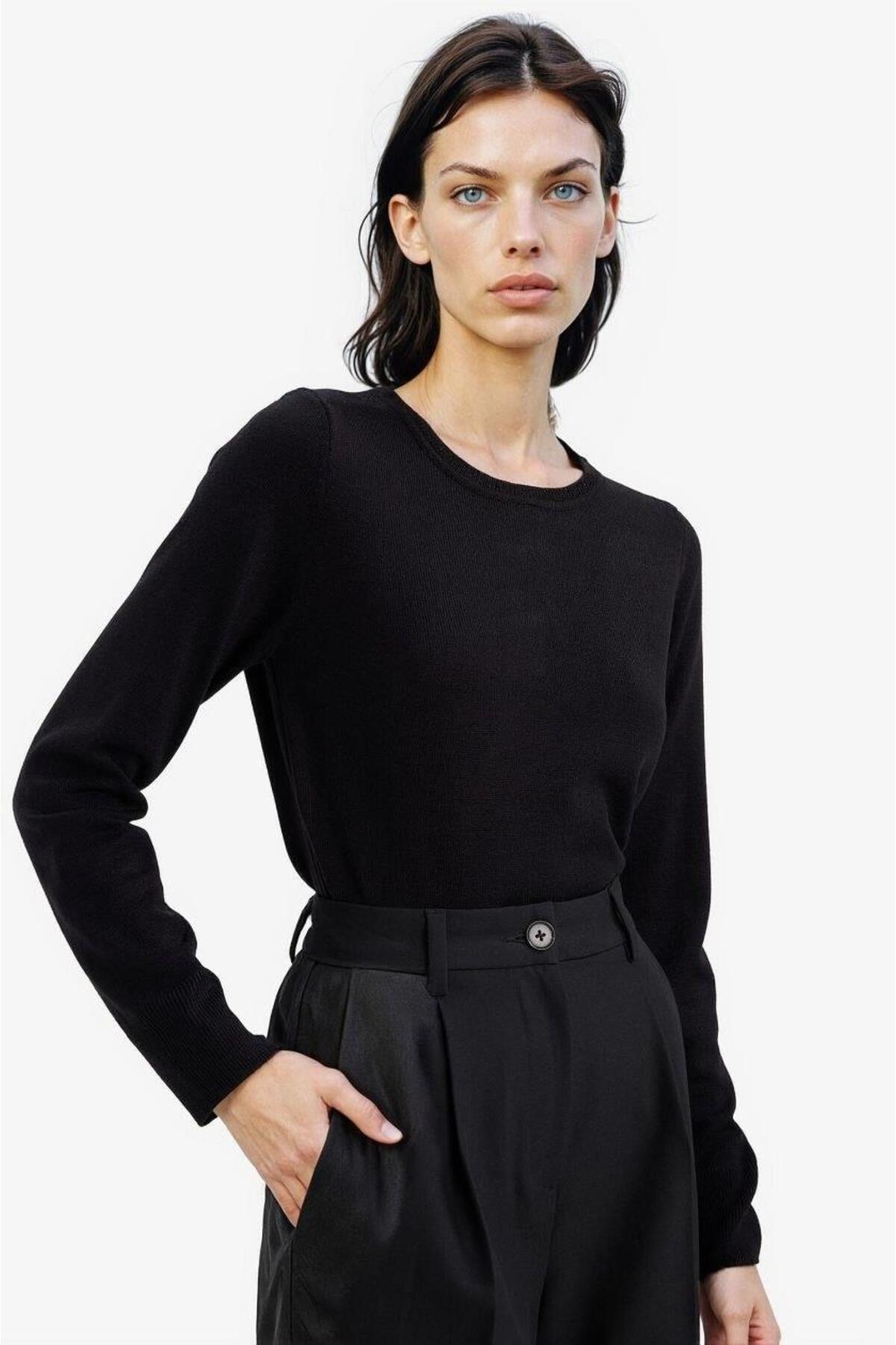 DeFacto Regular Fit Bisiklet Yaka Triko Kazak F7091AZ20AU görsel 3