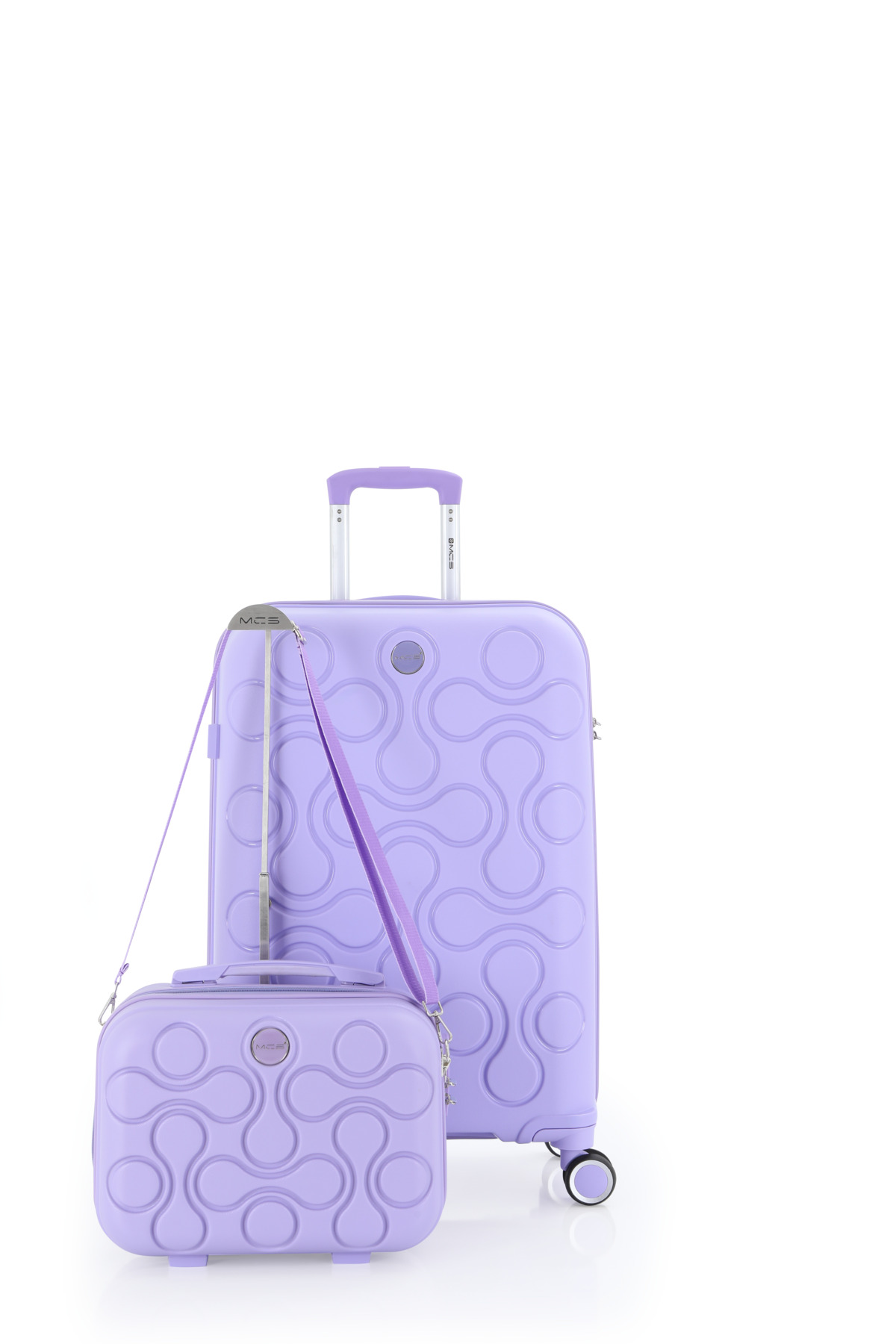 MCS Polypropylene 2-Piece Suitcase Set Medium & Makeup V376