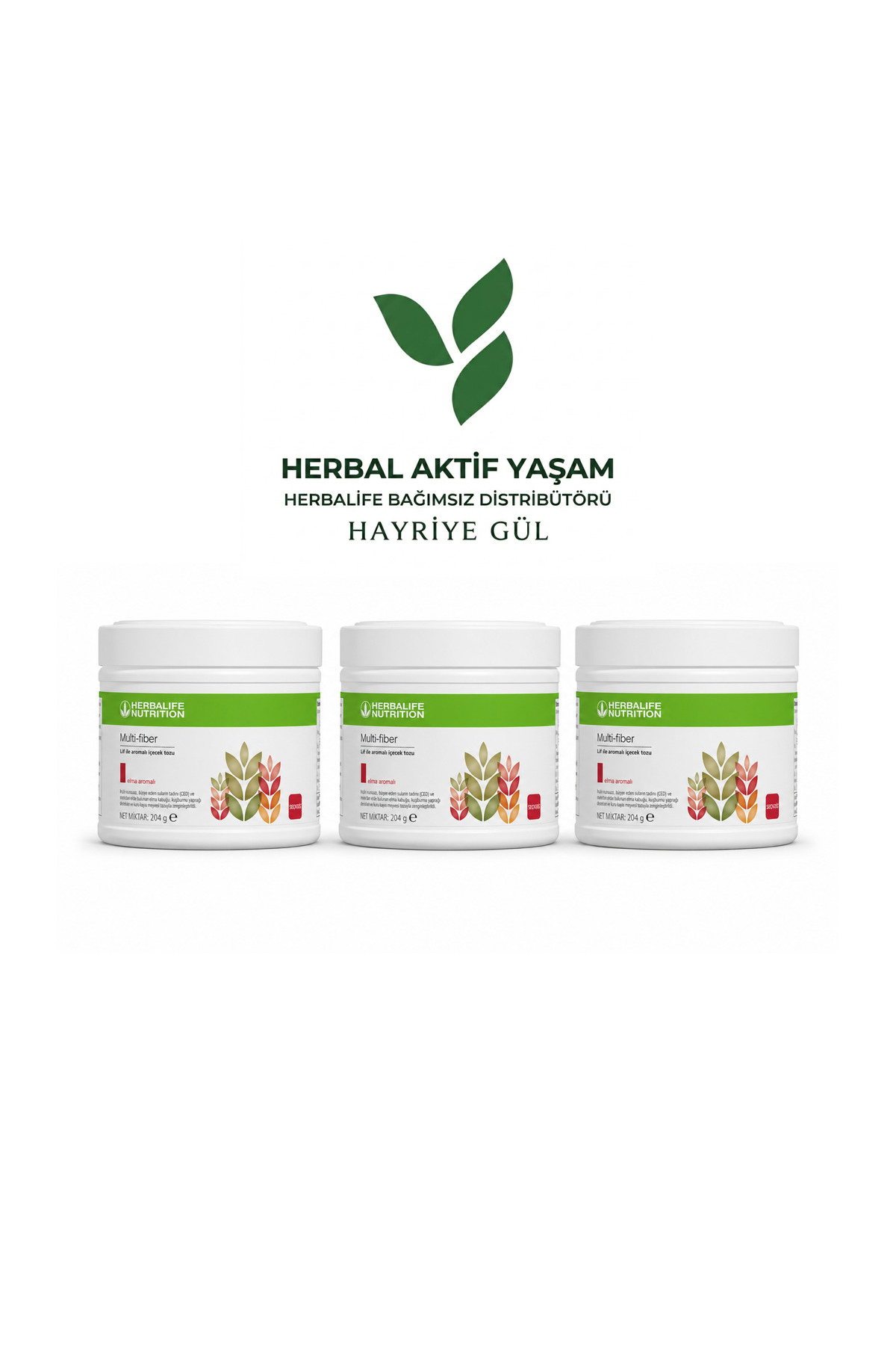 【もこもこ様】HERBALIFE 2本セット｜リピーター様割◎ Herbalife Multi-Fiber 3'Lü Set Elma Aromalı Lifli İçecek Tozu (204