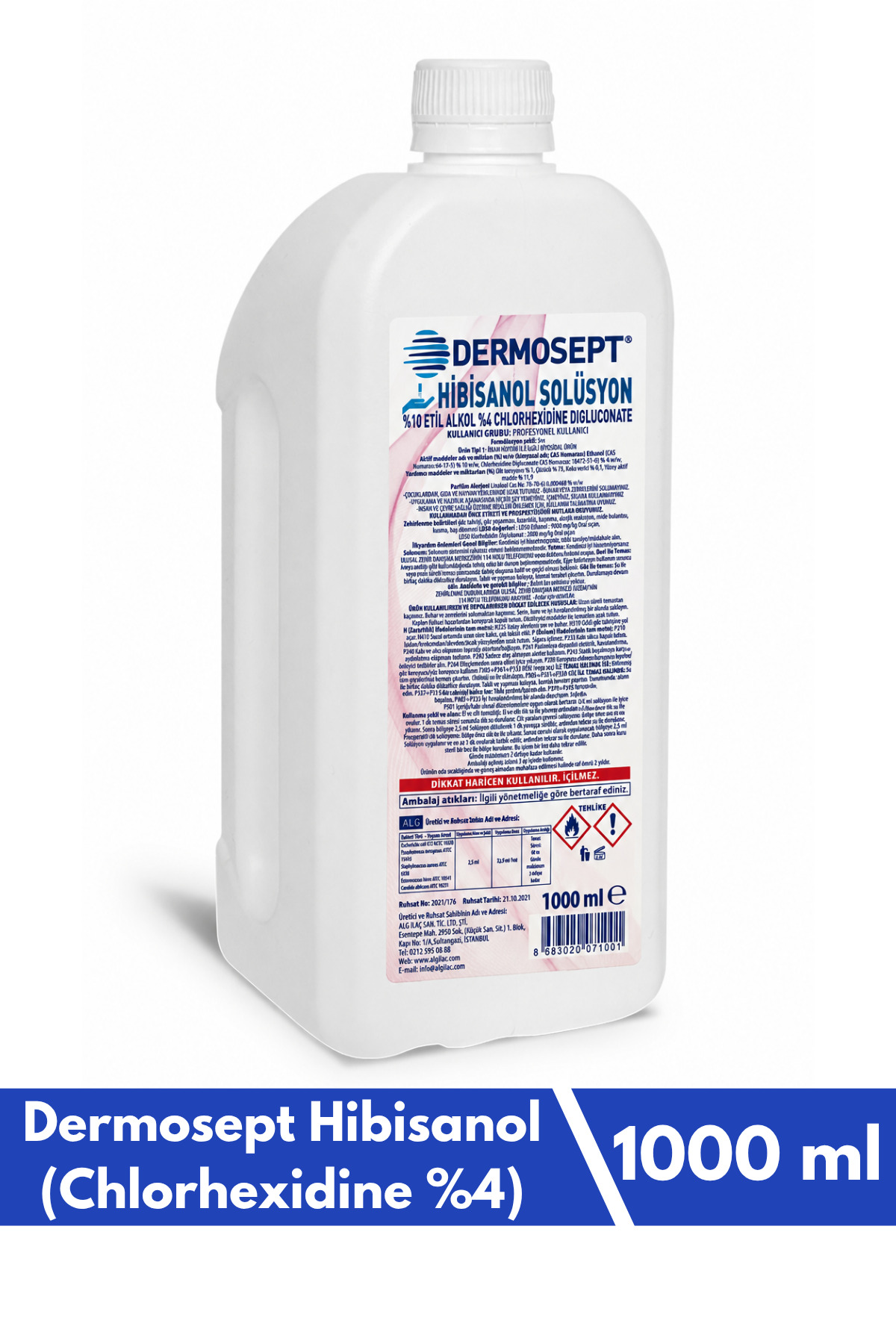 DERMOSEPT Hibisanol Solüsyon Klorheksidin (CHLORHEXİDİNE %4) 1000 ml