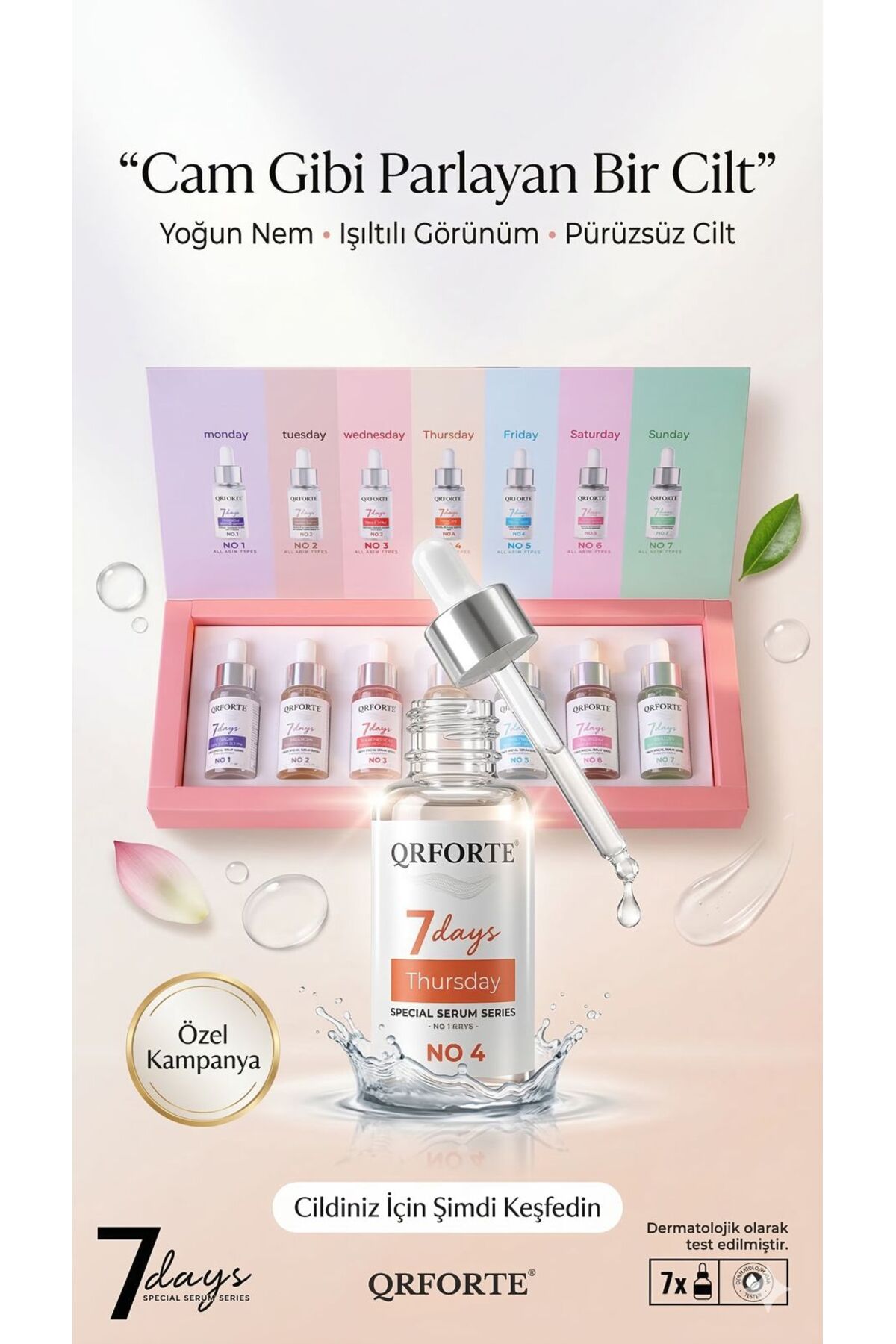 QRFORTE 7 Days Serum Seti - 7 Farklı Serum 7 Özel Etki 30 Günlük