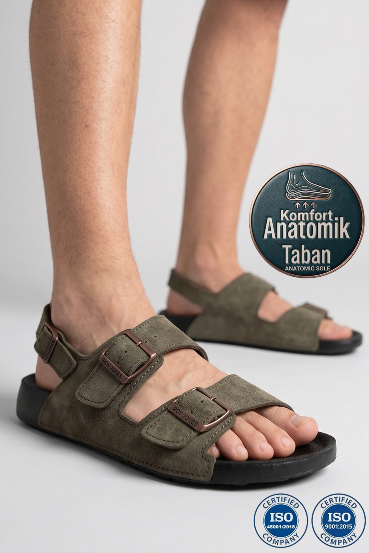 Roy Jones Barcelona Urban Sandals Rahat Yumuşak Tabanlı Trend Model Erkek Sandalet Terlik