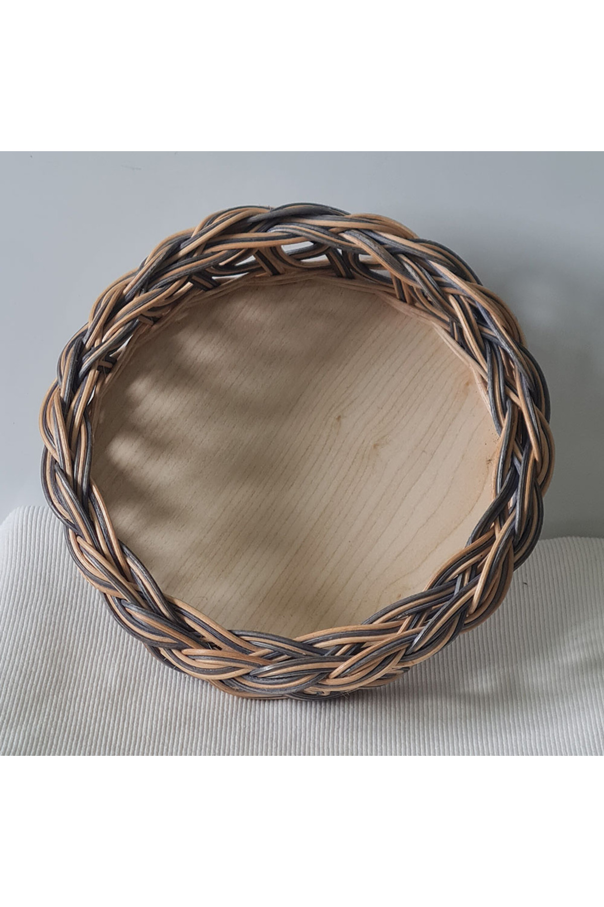 20 cm Yuvarlak Bambu Çok Amaçlı Sepet – El Örgüsü Dekoratif Organizer