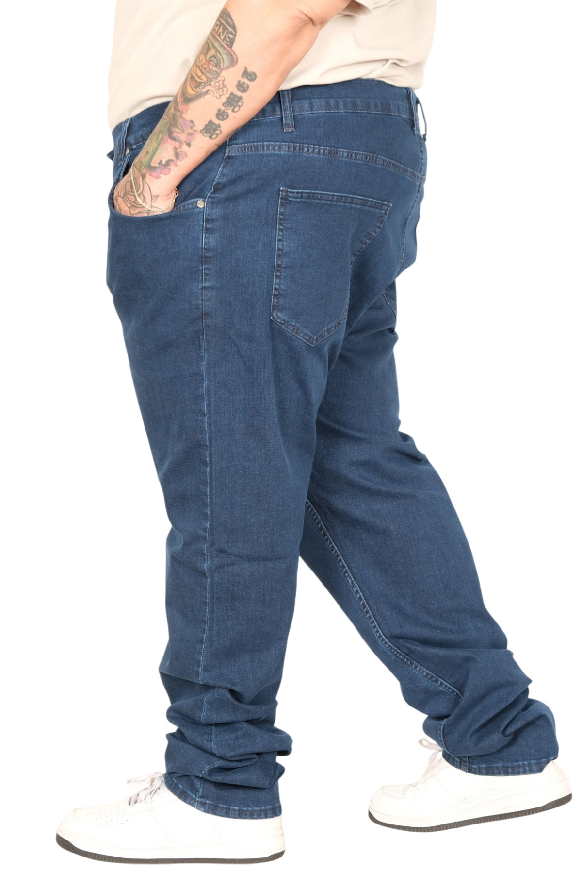 ModeXL Büyük Beden Erkek Kot Pantolon Klasik NEPTN 24900 Mavi görsel 3