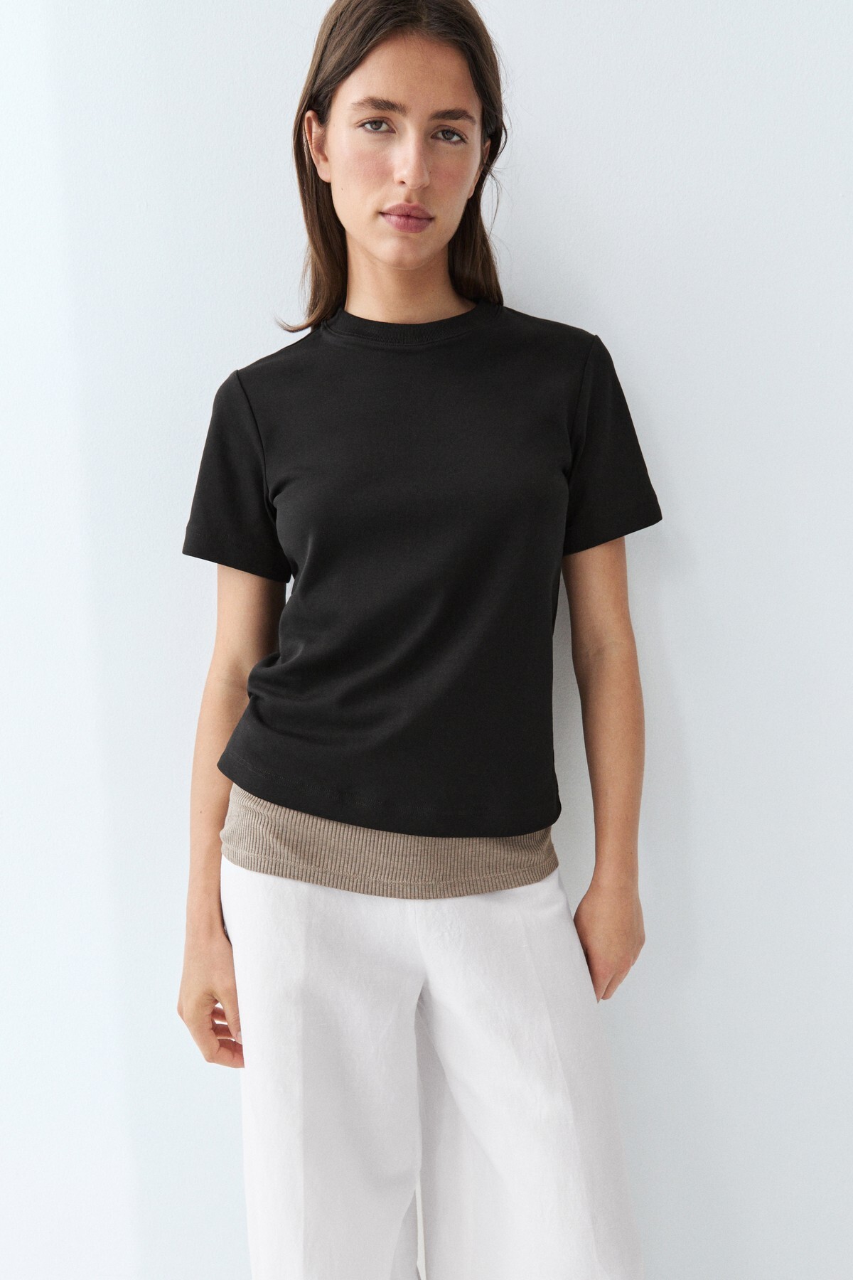 Interlock cycling collar 100% cotton t-shirt