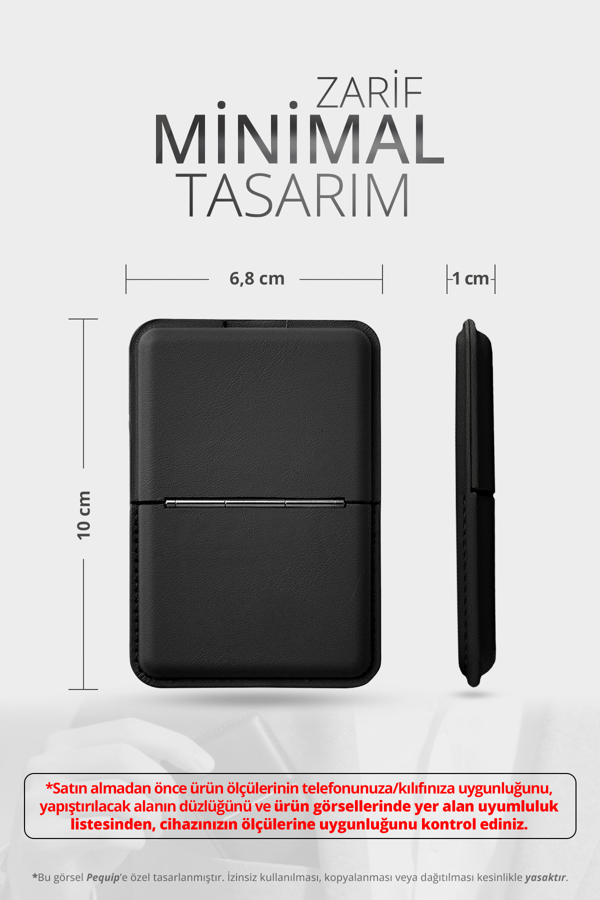 Pequip Magsafe Deri Kartlık Kılıf iPhone 12 13 14 15 16 17 Plus Pro Max Uyumlu Manyetik Standlı Pop-Up 3 Hazneli görsel 7