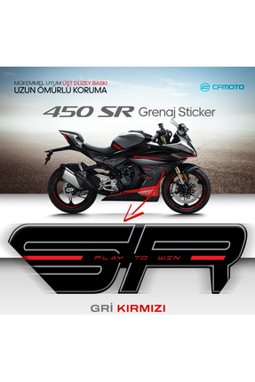 EMOTO REKLAM CFMOTO 450 SR ORJINAL GRENAJ STICKER KIRMIZI-GRİ