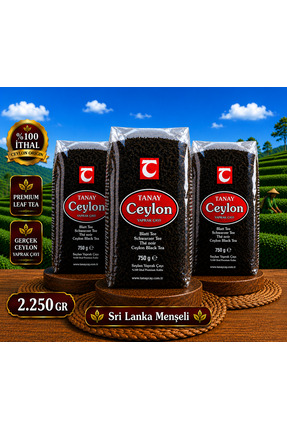 Tanay Ceylon Ithal Sri Lanka Siyah Yaprak Seylan Çayı Kaçak Çay 750 gr X 3 Ad...