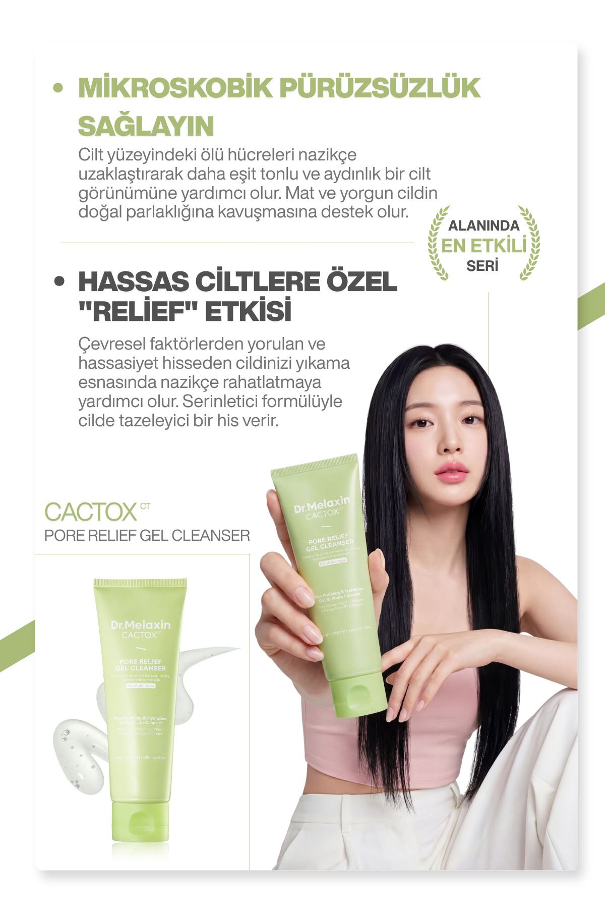 Cactox Gözenek Arındırıcı | Sıkılaştırıcı | Ferahlatıcı | Yüz Temizleme Jeli 120ml — 8809886483288 — تصویر 3 از 7