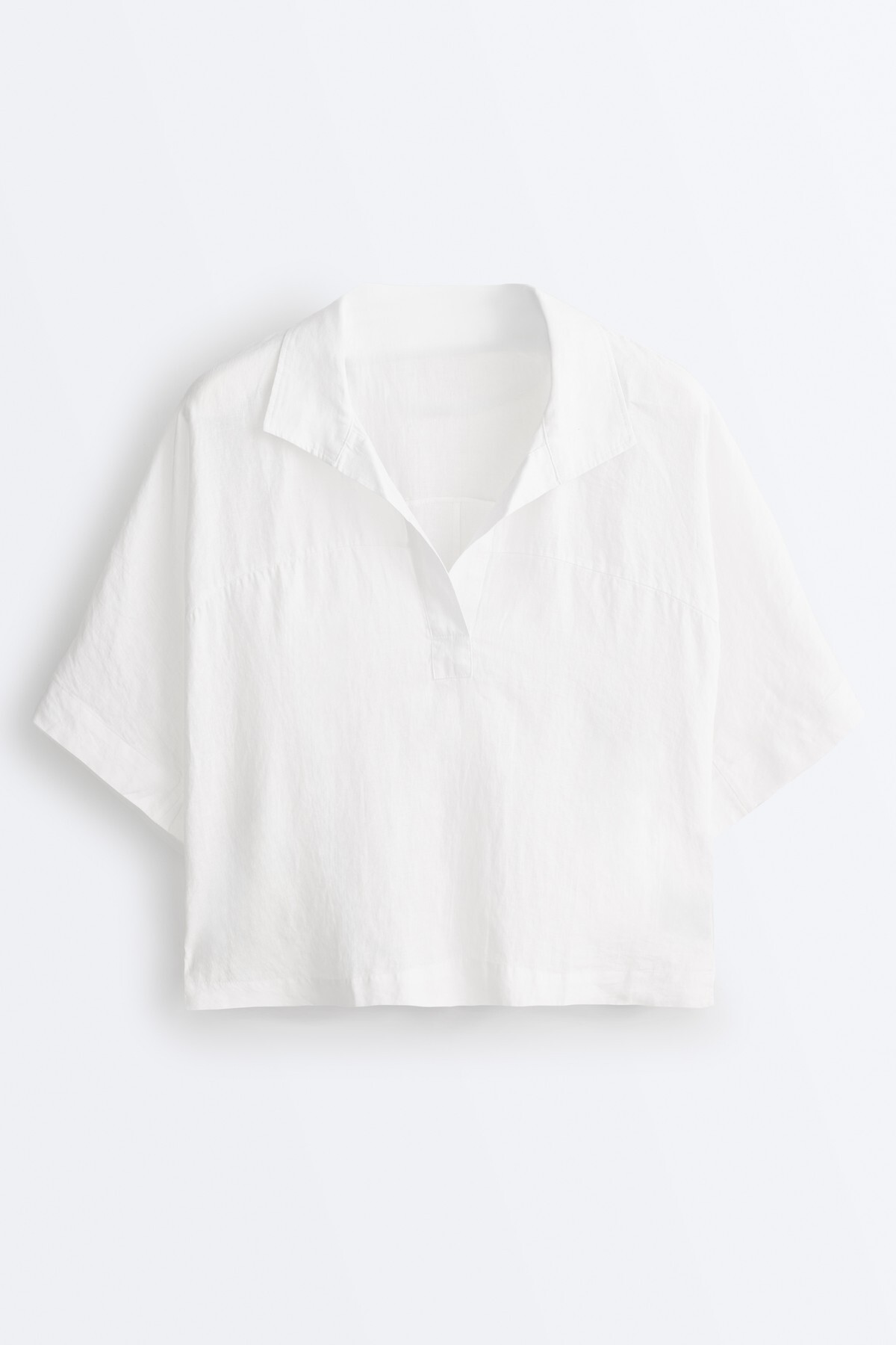 Oysho  Oversize %100 keten kısa kollu gömlek - Görsel 5