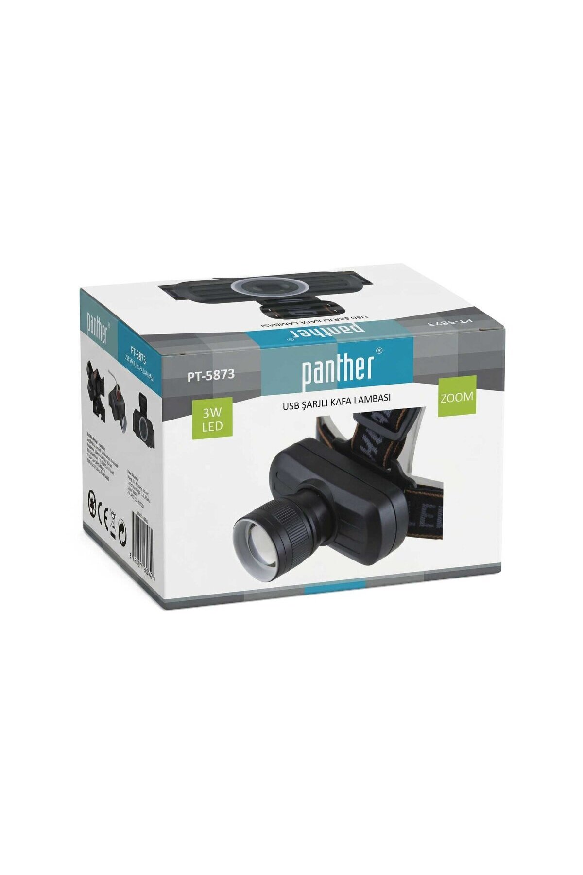 Panther PT-5873 Şarjlı Kafa Lambası | 800 Lumen Zoom LED - Fiyatı