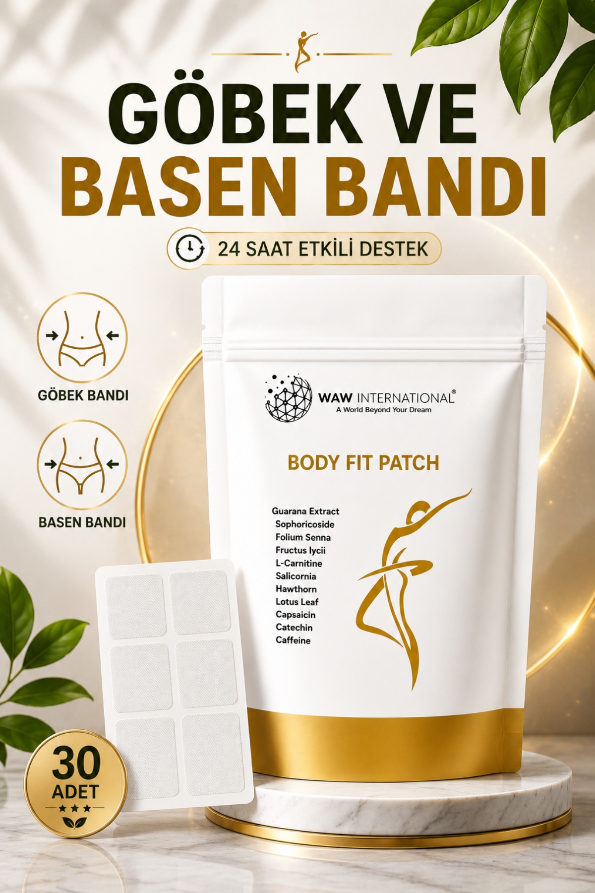 waw international Body Fit Patch – Göbek Bandı 30’lu | Sıkılaşmaya Yardımcı •...
