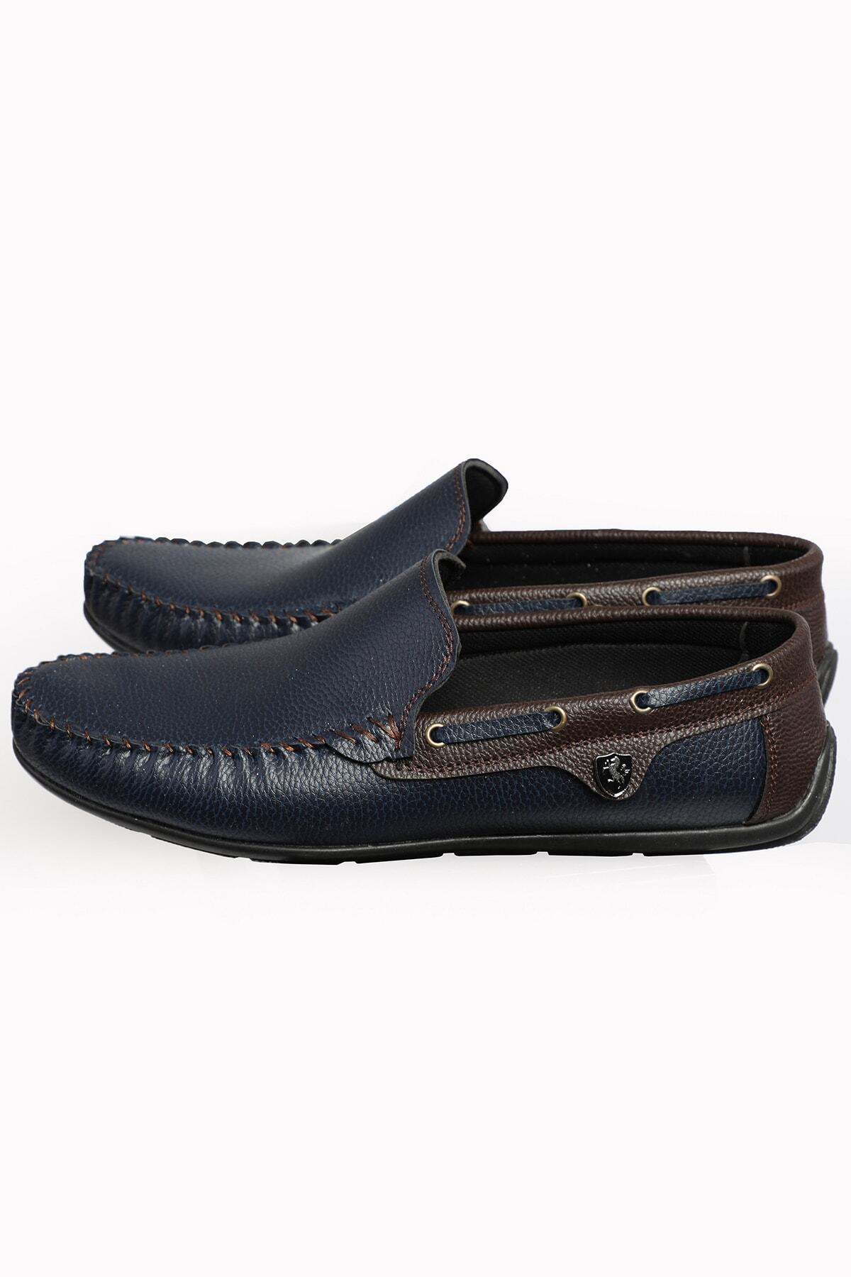 zincirport Erkek Lacivert Kahve Rog Loafer Ayakkabı görsel 5