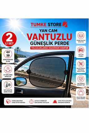 TUMKE Otomobil Yan Cam Güneş Önleyici Perde Pratik Katlanır Yan Cam Perdesi V...