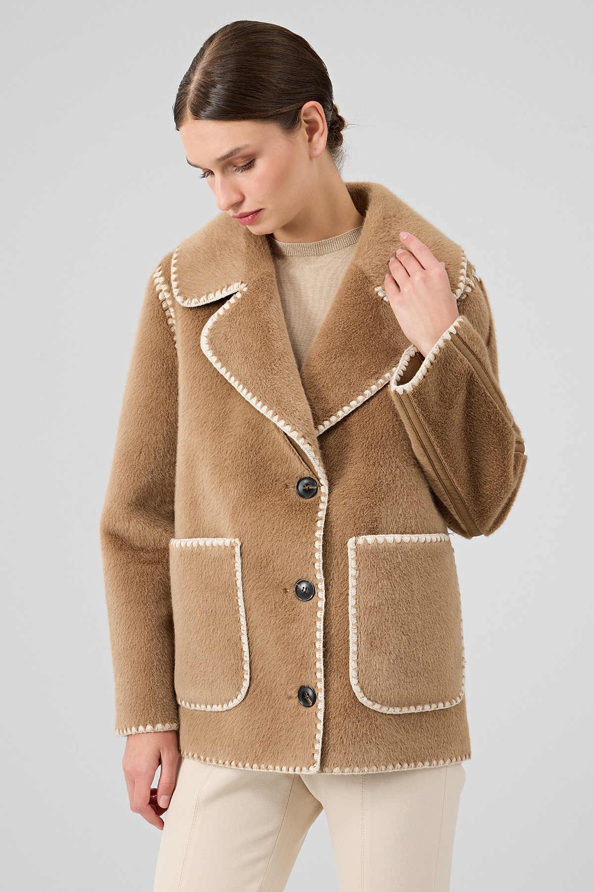 Derimod  Vald'isere Kadın Camel Teddy Mont 25WGP5315FF - Görsel 5
