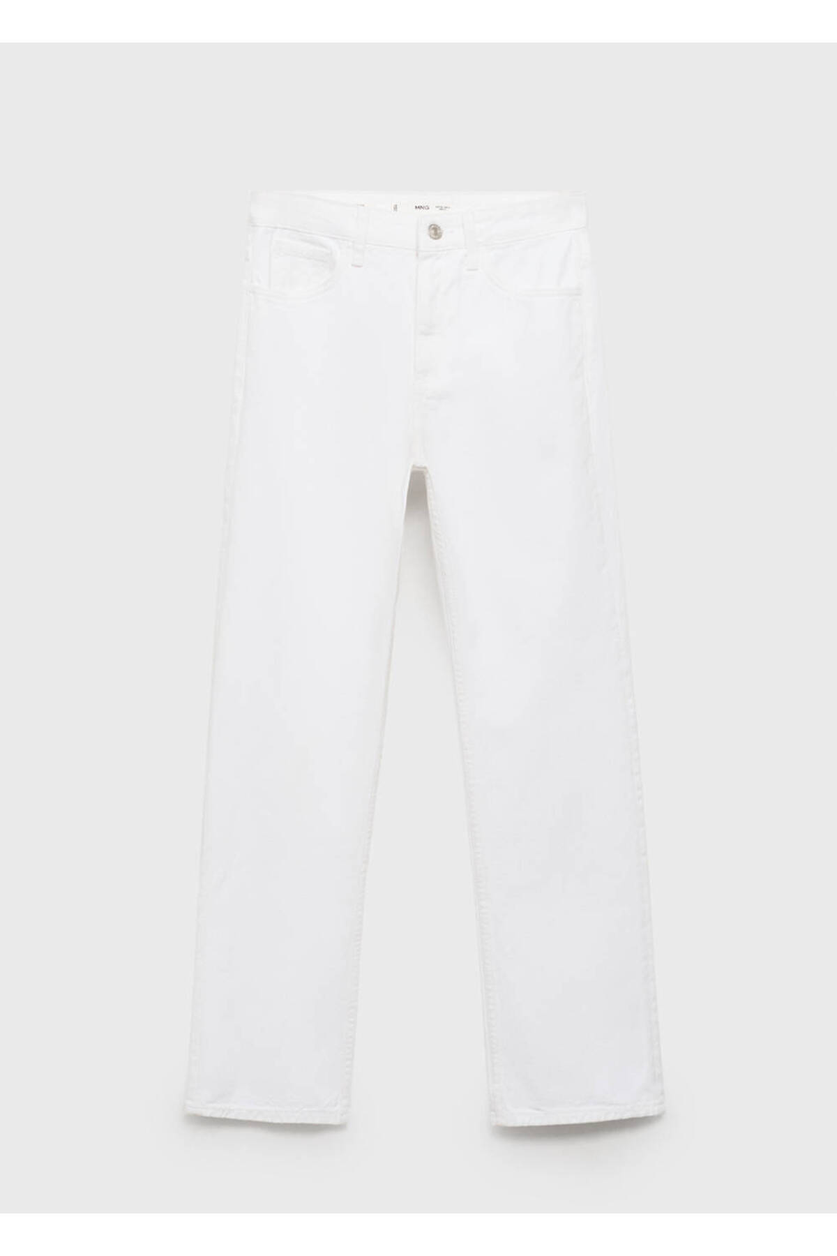 MANGO Woman Matilda düz kesim orta bel jean pantolon görsel 3