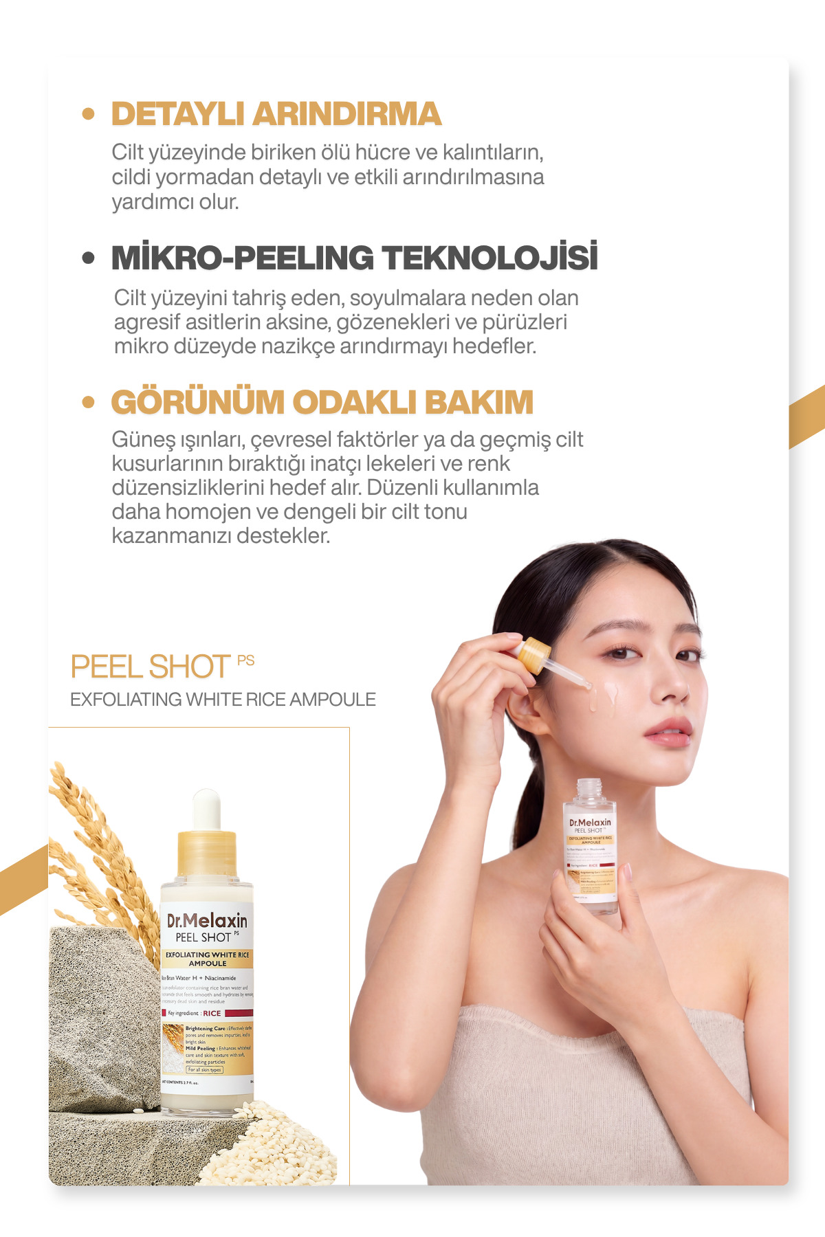 Aydınlatıcı & Leke Karşıtı | Pirinç Özlü Peeling Serum (Peel Shot) 80ml — 8809886482366 — تصویر 3 از 8