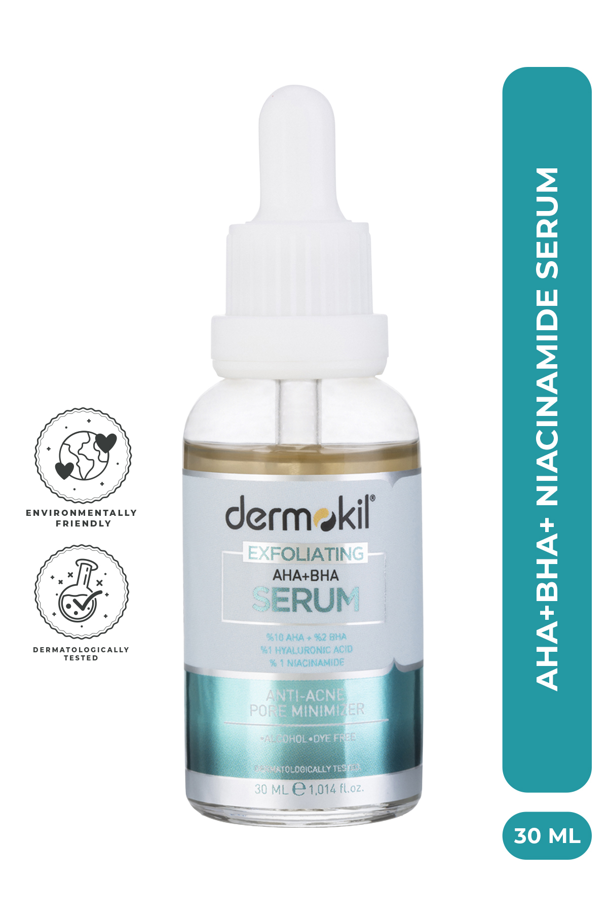 Dermokil درموکیل سرم لایه بردار نیاسینامید AHA + BHA، 30 میلی لیتر — 8697916016007