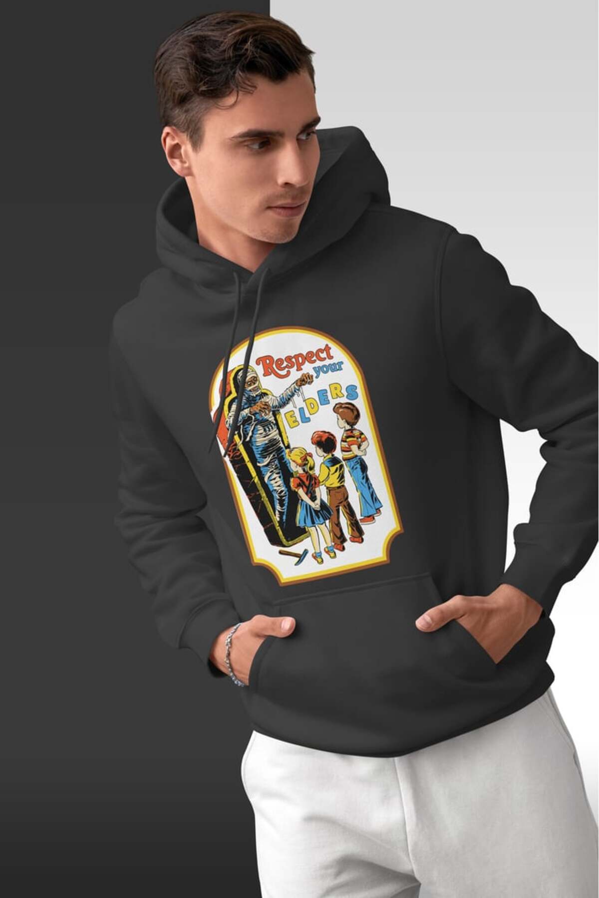 buzagi tasarım ürünleri Elders Oversize Hooded Unisex Sweatshirt