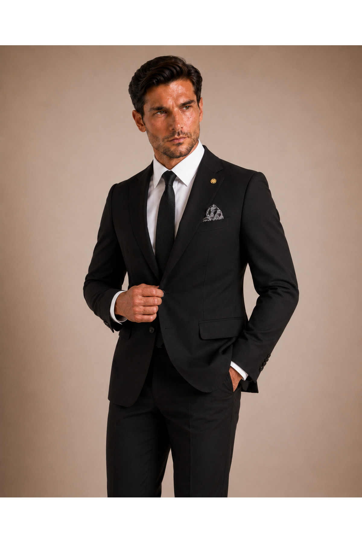 The Tailor Classics Erkek Klasik Takım Elbise - Erkek Pantolon Ceket - Dikiş Detaylı Çift Yırtmaçlı Takım Elbise görsel 7
