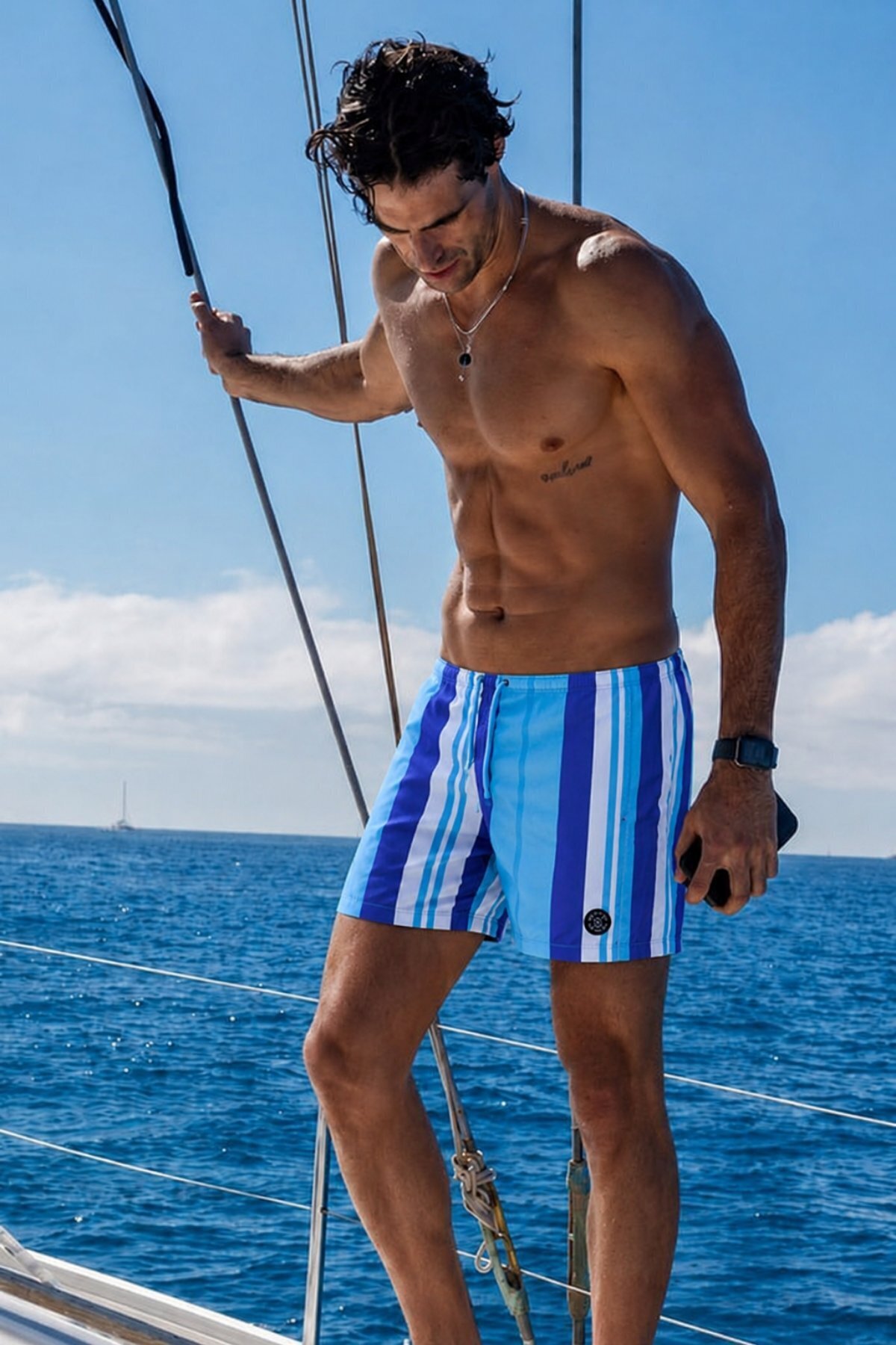 Madmext Turquoise Men's Swim Shorts 5071
