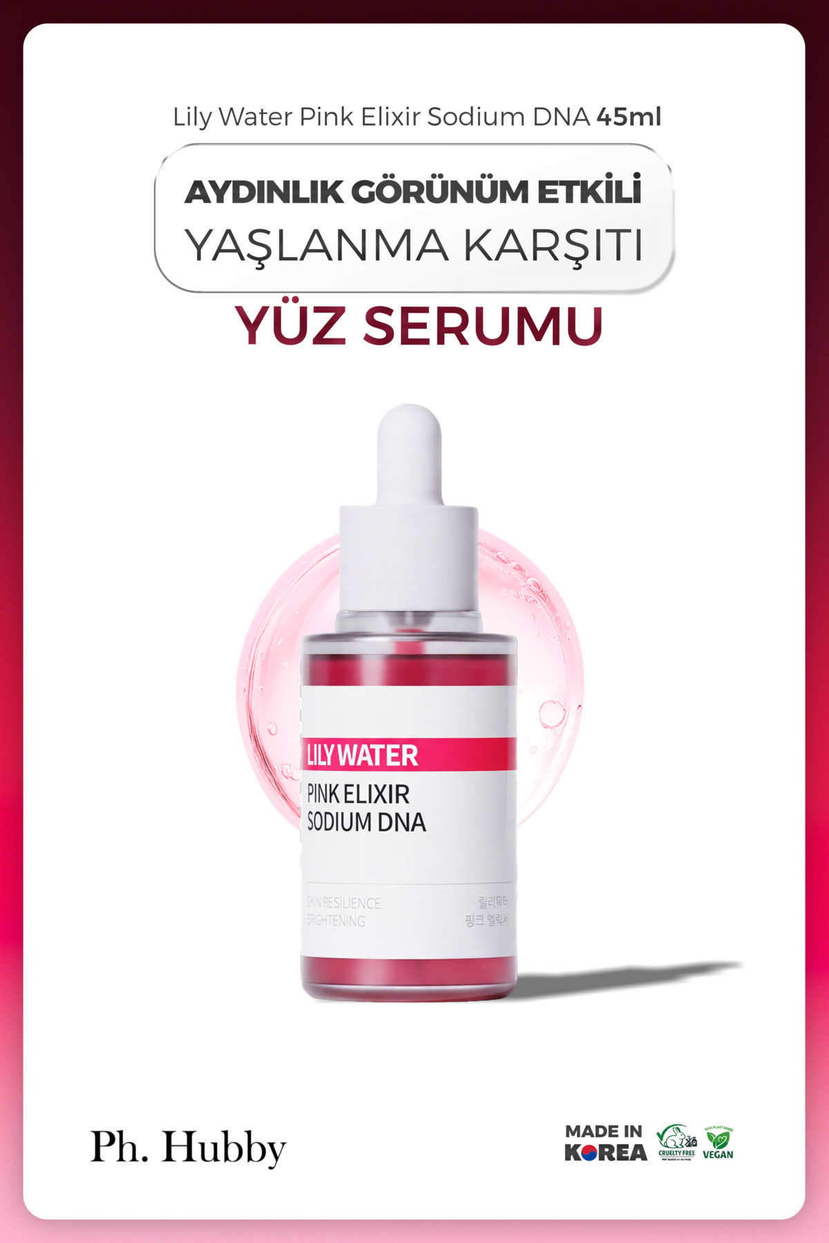 Kore Yüz Serumu PDRN (Sodium DNA) İçeren Pembe Aydınlatıcı Yaşlanma Karşıtı Serum 45 ml — 14