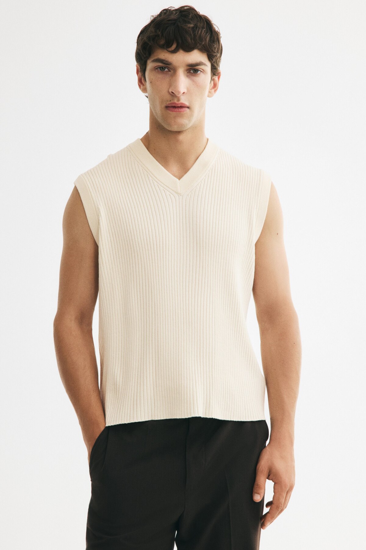 ژاکت بافتنی آجدار باریک اچ اند ام ژیله H&M