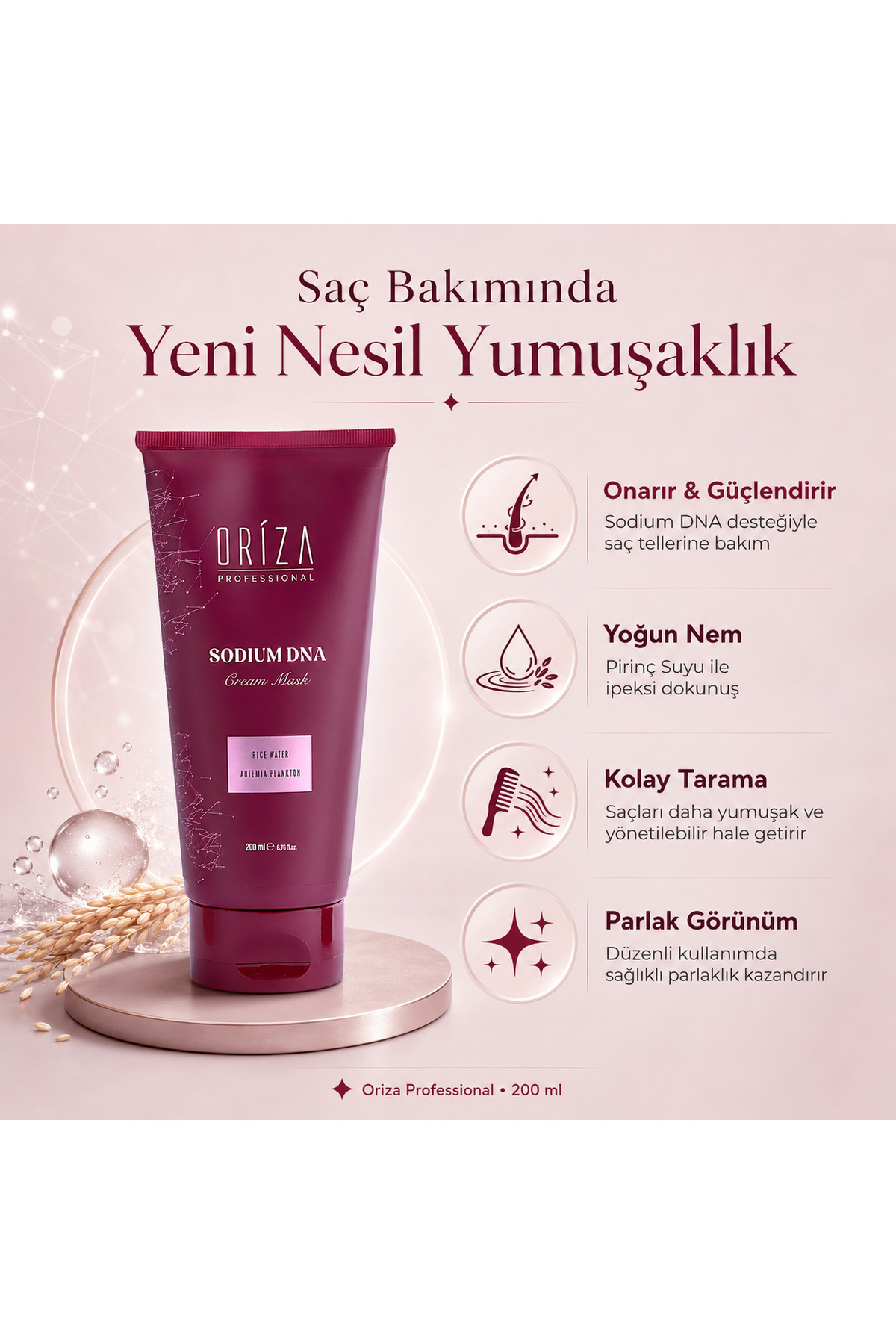 نرم‌کننده موی سری سدیم DNA | ترمیم‌کننده، مغذی و نرم‌کننده — ORZ-DNA-CREAM — تصویر 3 از 4