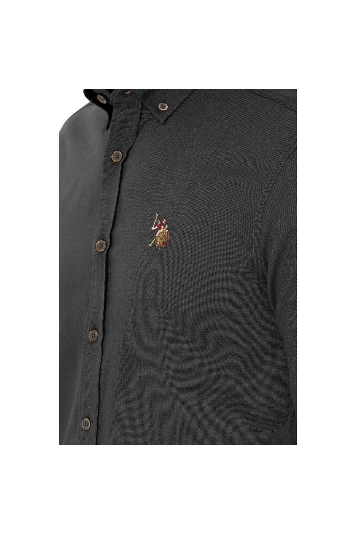 1672341 POLO DOKUMA GÖMLEK — خاکستری 23KEAYDLGMLK003 — تصویر 6 از 8