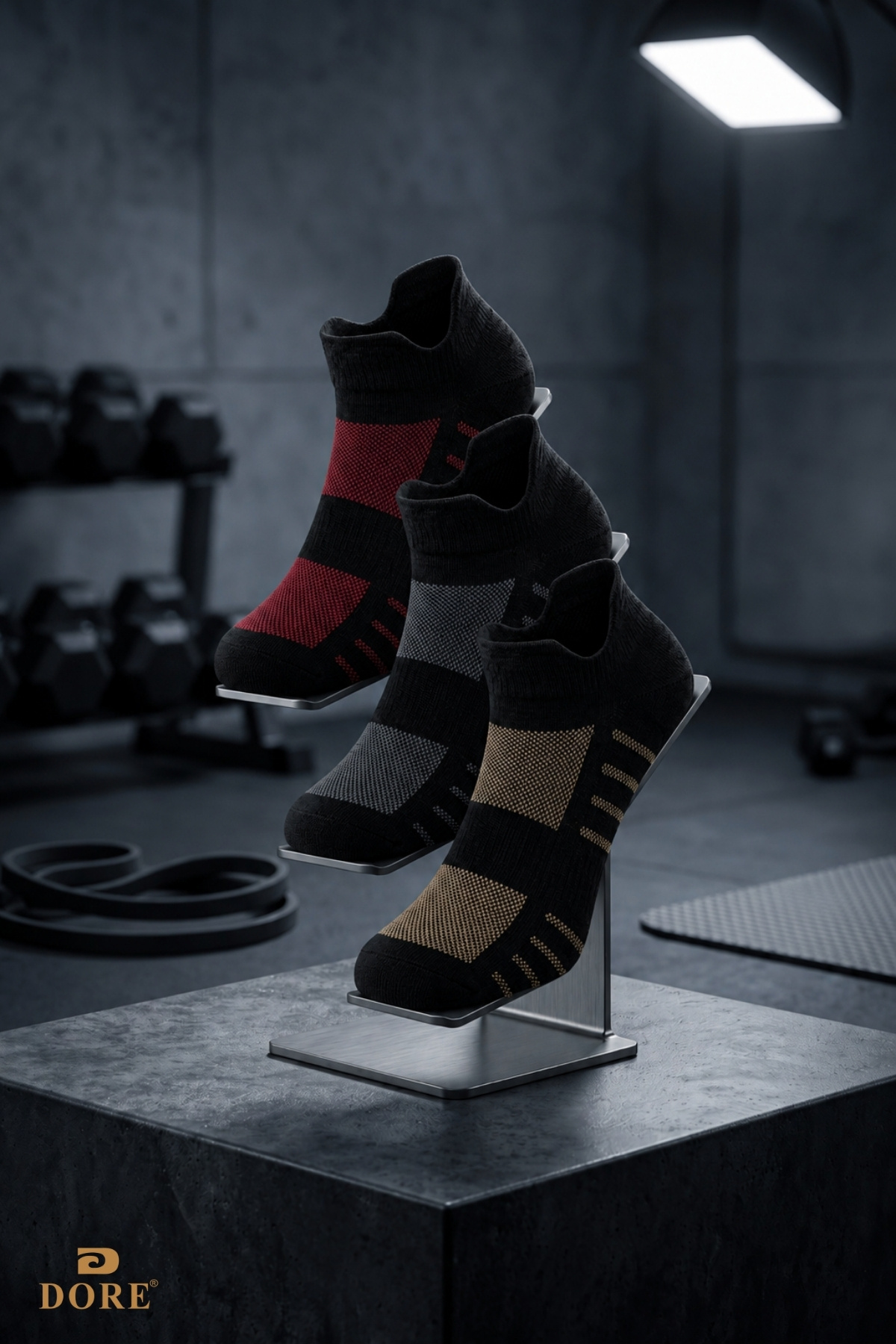 Dore Orijinal 3 Çift Unisex Kulaklı Ayakkabı Arkasını Vurmayan Konfor Modeli Ter Emici Nefes Alan 4 Mevsim Kullanım Özel Tasarım Bilek Boy Premium Pamuklu Günlük 3'lü Sneaker Spor Ayakkabı Çorabı görsel 6