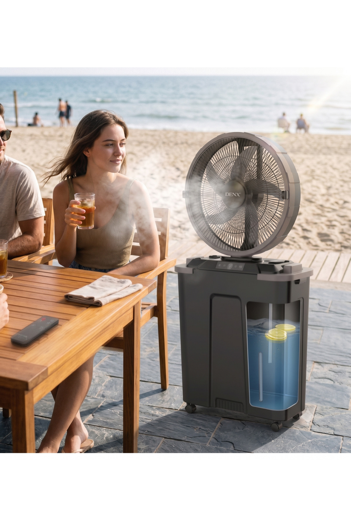 DX2657 Portable Misting Fan with 10L Water Tank & Rechargeable Battery, Up to 10 Hours Operation, Ultrasonic Mist Spray, Remote Control. rmDX2657, one size