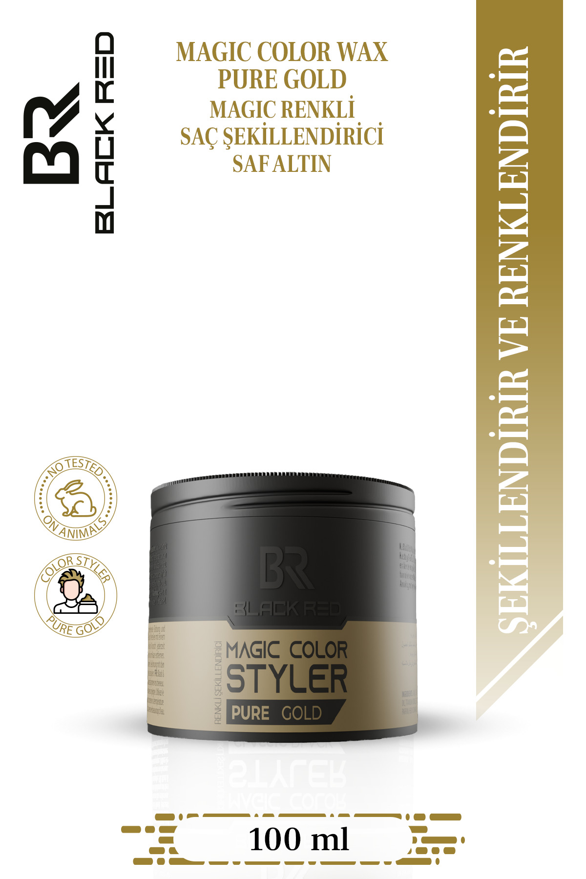 Black Red Renkli Saç Şekillendirici Wax 100ml. Gold — 8680057221959