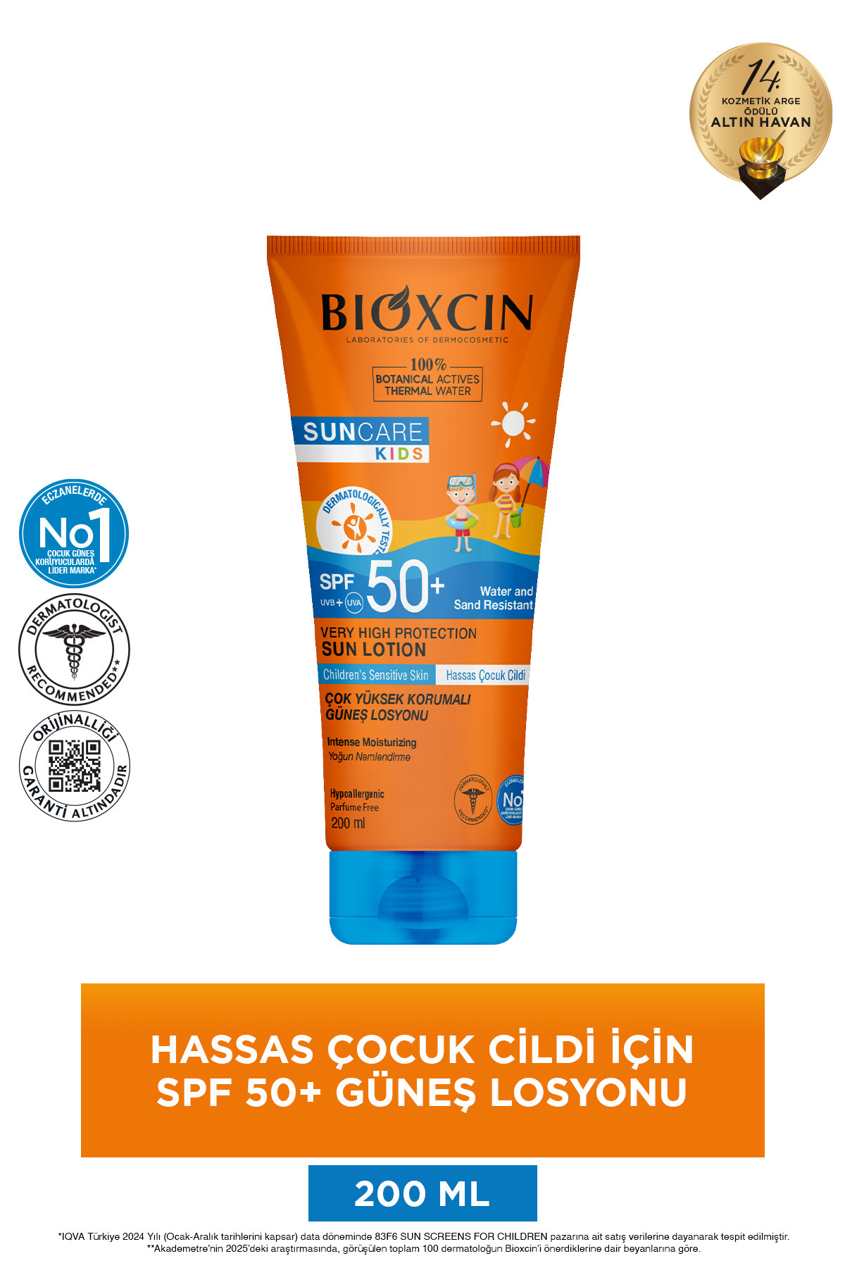 Sun Care Çok Yüksek Korumalı Çocuk Güneş Kremi 50Spf After Sun Hediyeli - % 100 Botanik Aktif 200 ml — B10241 — تصویر 3 از 8