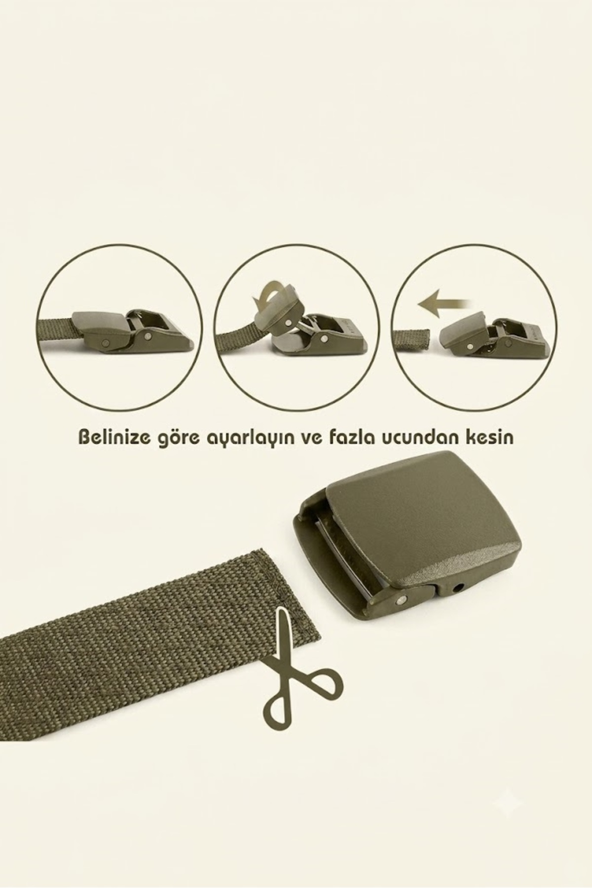 aksoy tactical Taktik Anti Alerjik Plastik Tokalı Bez Kemer görsel 3