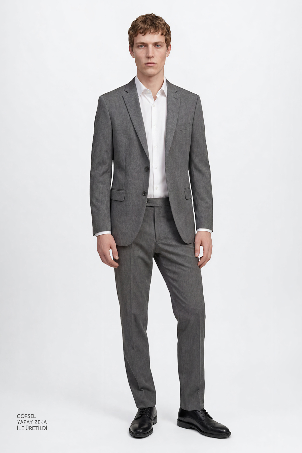 ALTINYILDIZ CLASSICS Erkek Gri Slim Fit Dar Kesim Mono Yaka Takım Elbise görsel 8