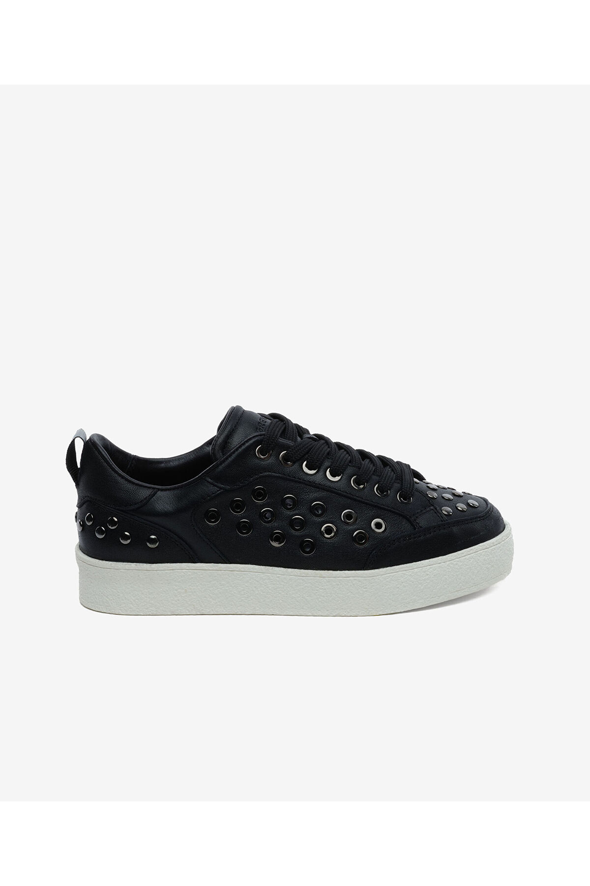 Kadın Siyah Hakiki Deri Sneaker Ayakkabı 5Y2UA34442