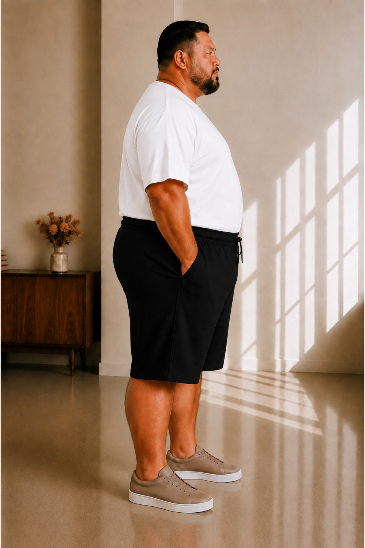 sngl tekstil Erkek Büyük Beden Kapri 3XL 4XL 5XL 6XL 7XL 8XL 9XL görsel 3