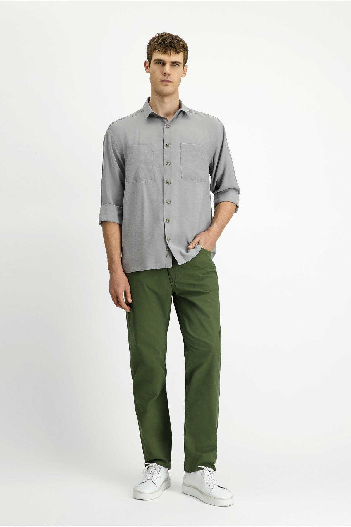 Kiğılı Relaxed Fit Rahat Kesim Likralı Kanvas / Chino Pantolon görsel 4