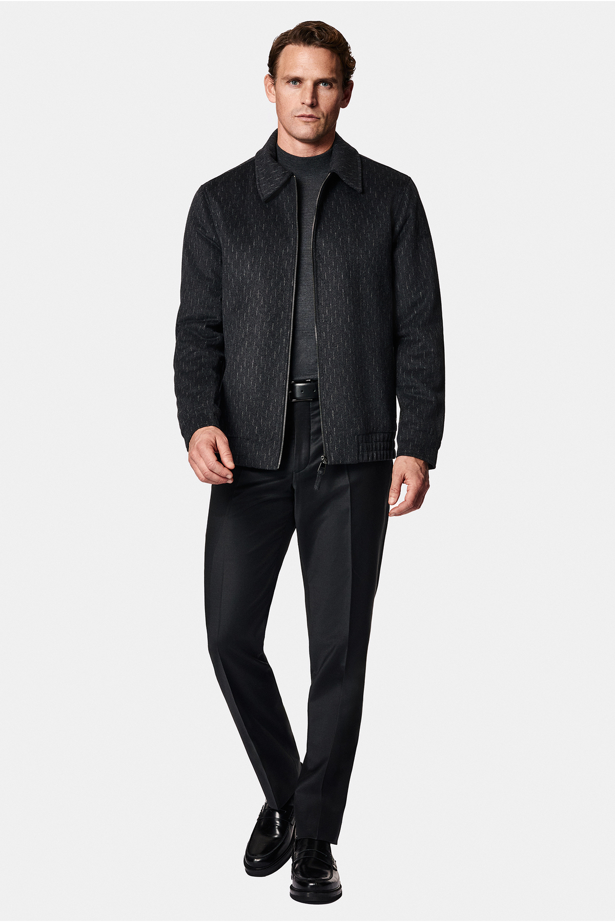 Abdullah Kiğılı Regular Fit Yünlü Bomber Mont görsel 4