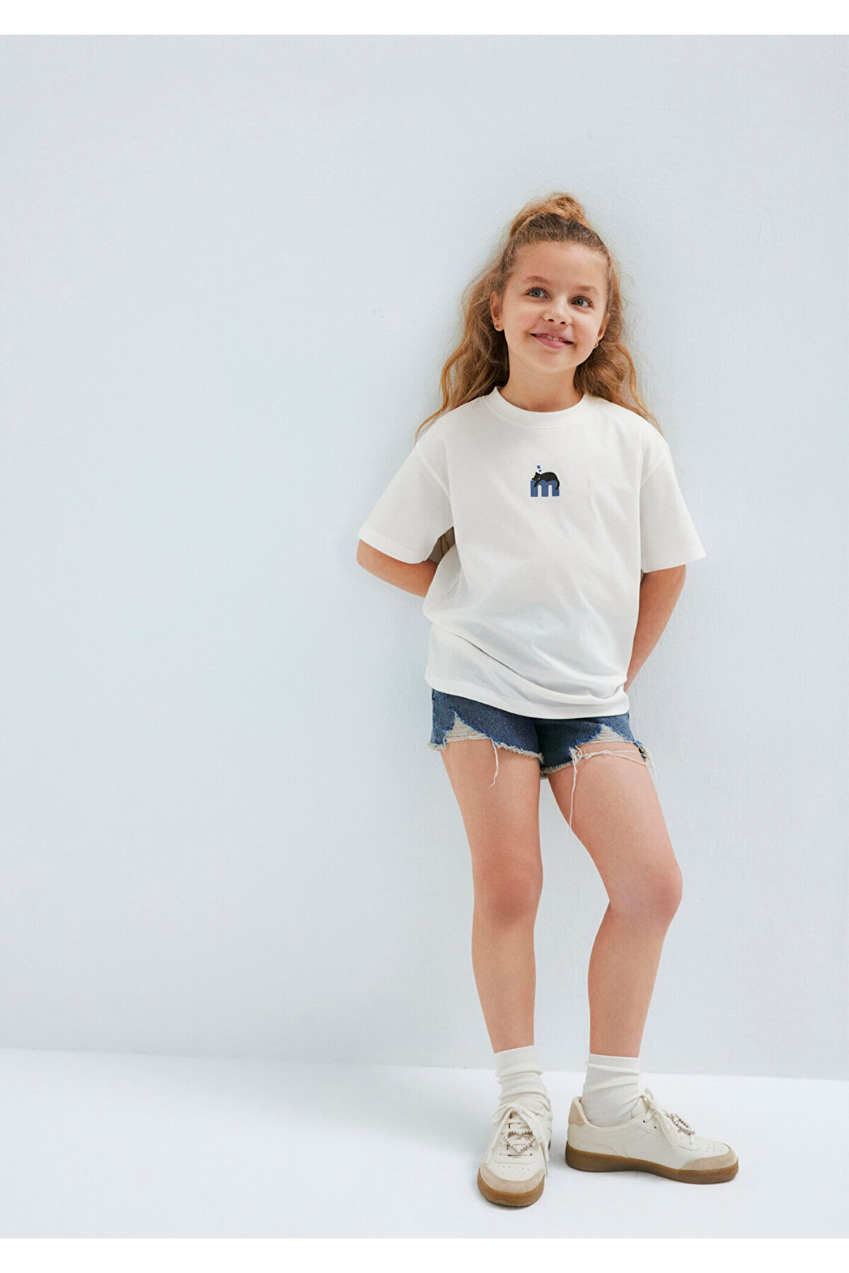 Mavi M Printed Ecru T-Shirt Loose Fit / Comfortable Cut 6610485-70057