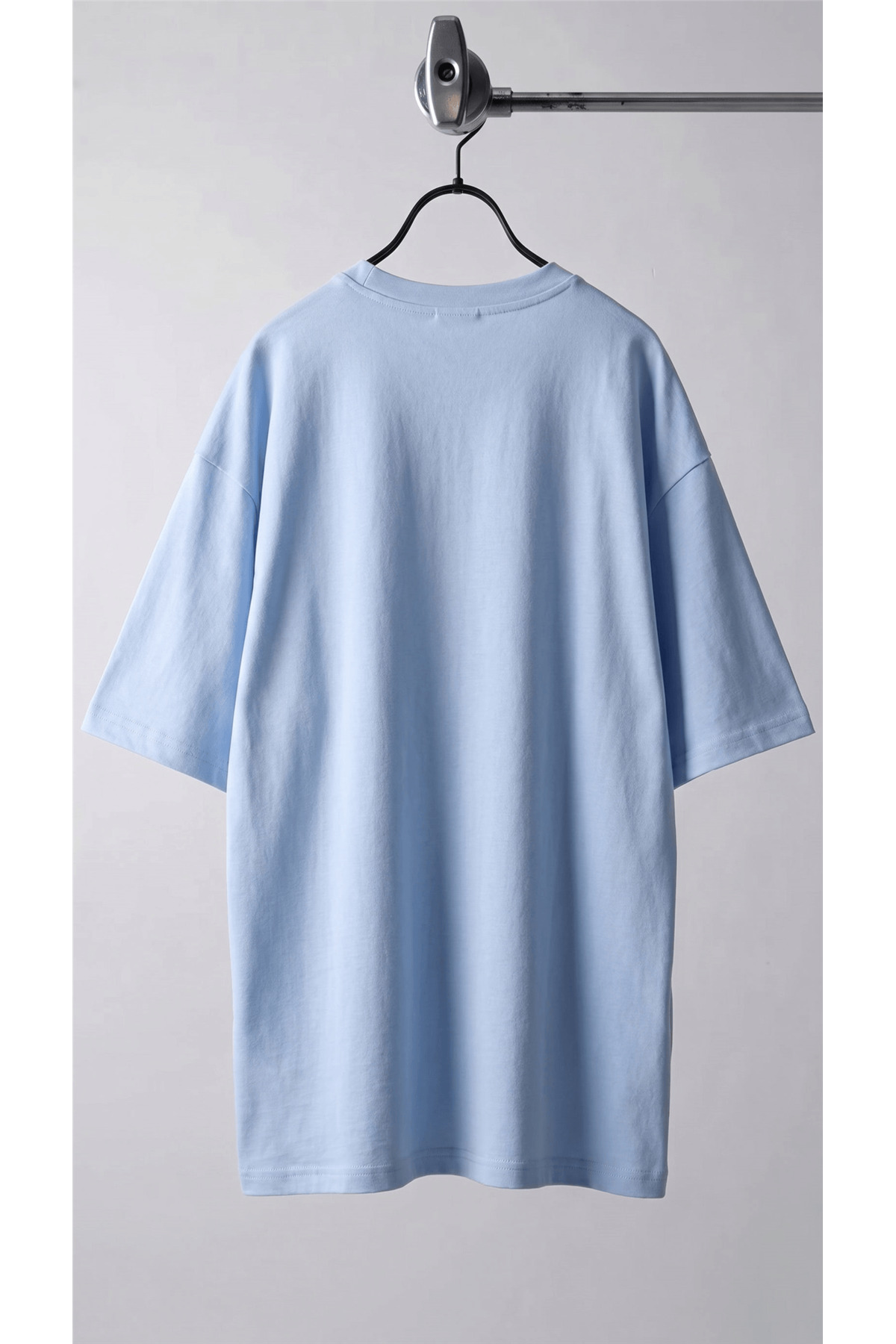 Teenage Millionaire 1 Adet Erkek Açık Bebe Mavi Basic Düz Baskısız Oversize Salas Loose Fit T-shirt görsel 8