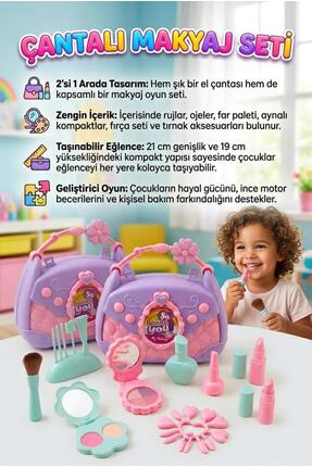 Tıfıl Toys İlk Makyaj Çantam! 13 Parçalı Şık Tasarımlı Taşınabilir Çantalı Eğ...