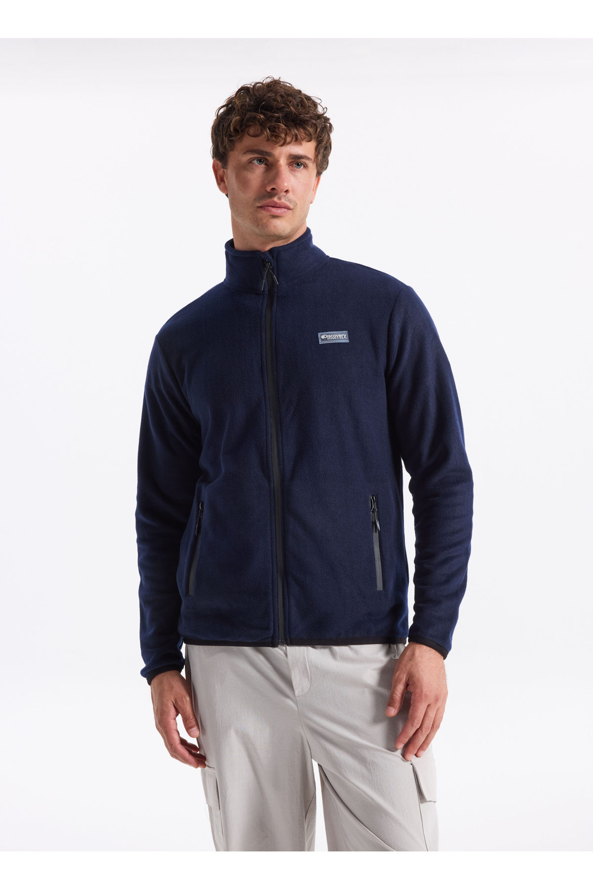 Discovery Expedition Düz Lacivert Erkek Polar Sweatshırt D4WM-SWT3994 görsel 3