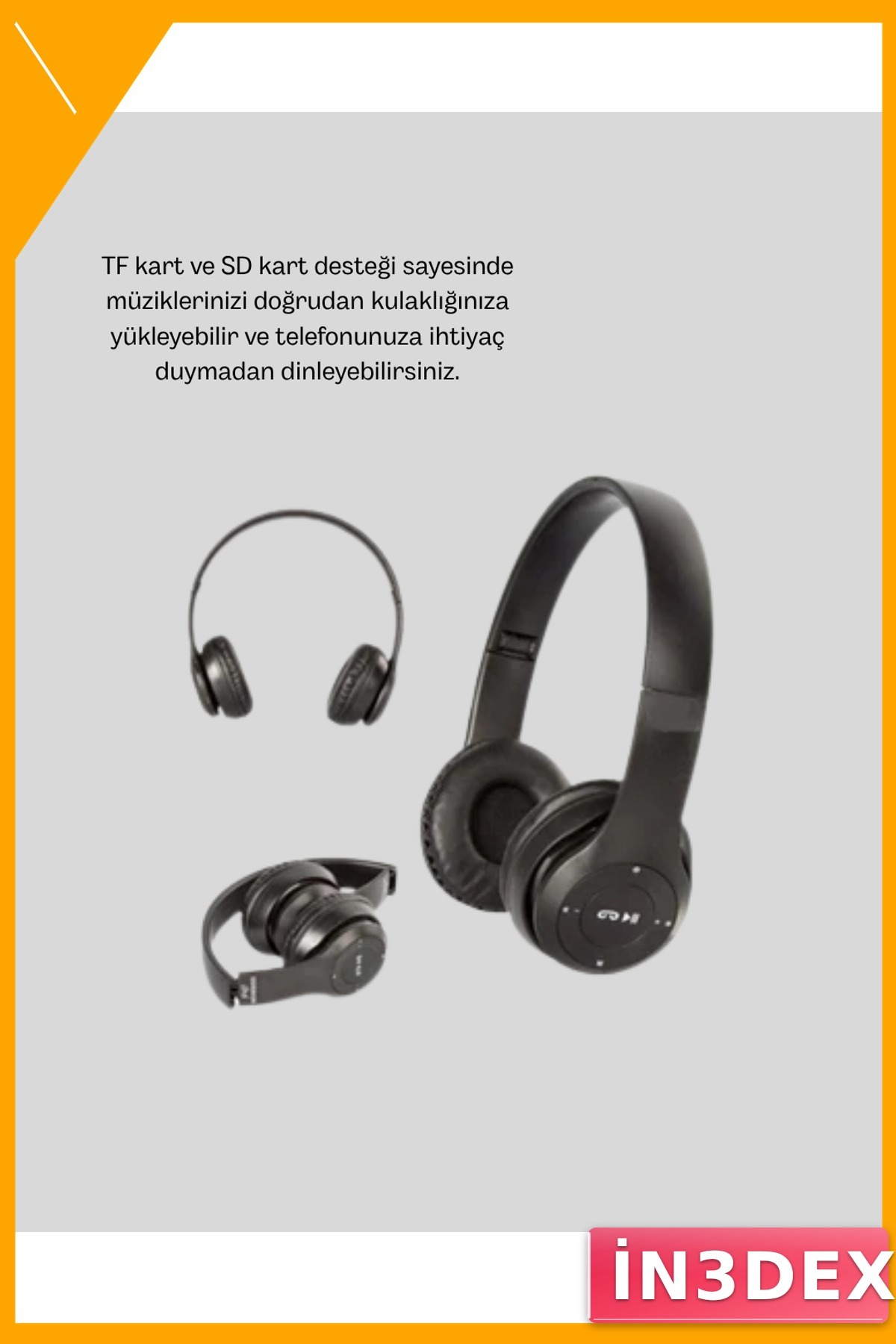 Kablosuz Bluetooth 5.0 Kulaklık Extra Bass TF Kart AUX Girişli