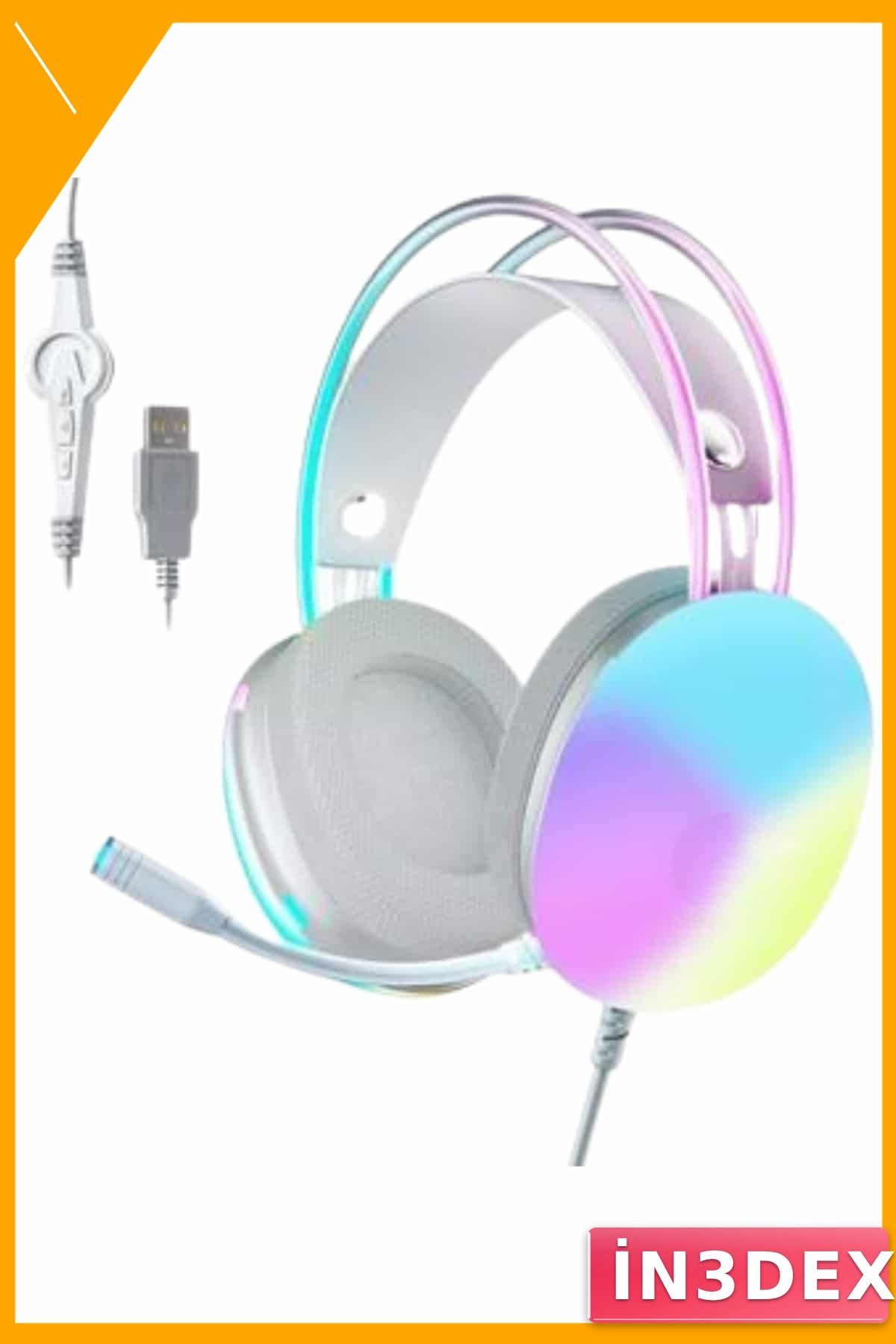Kablosuz Kulak Üstü Bluetooth Kulaklık RGB Işıklı 40mm Sürücü