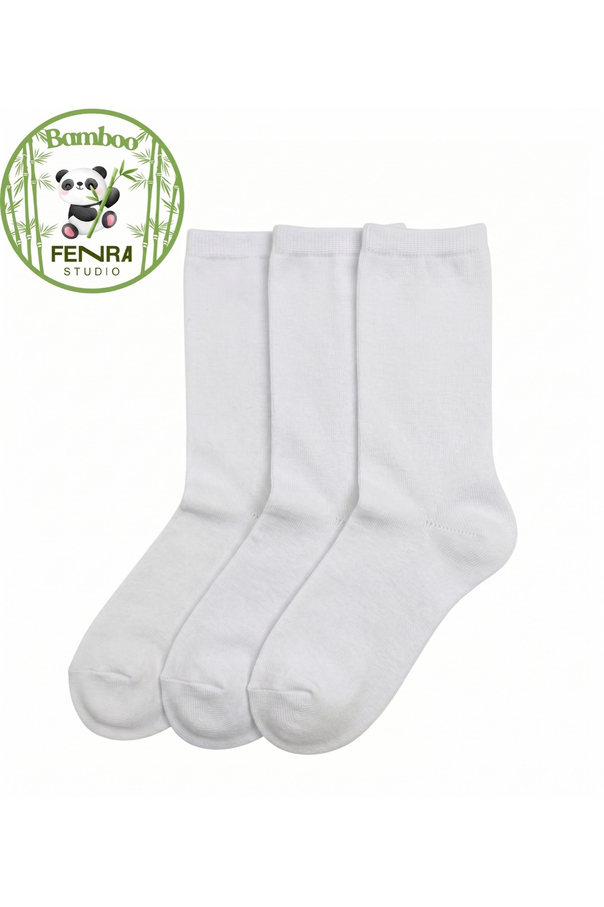 WOMEN 'S 3-PIECE NATURAL BAMBOO SOCKET SOCKS WHITE