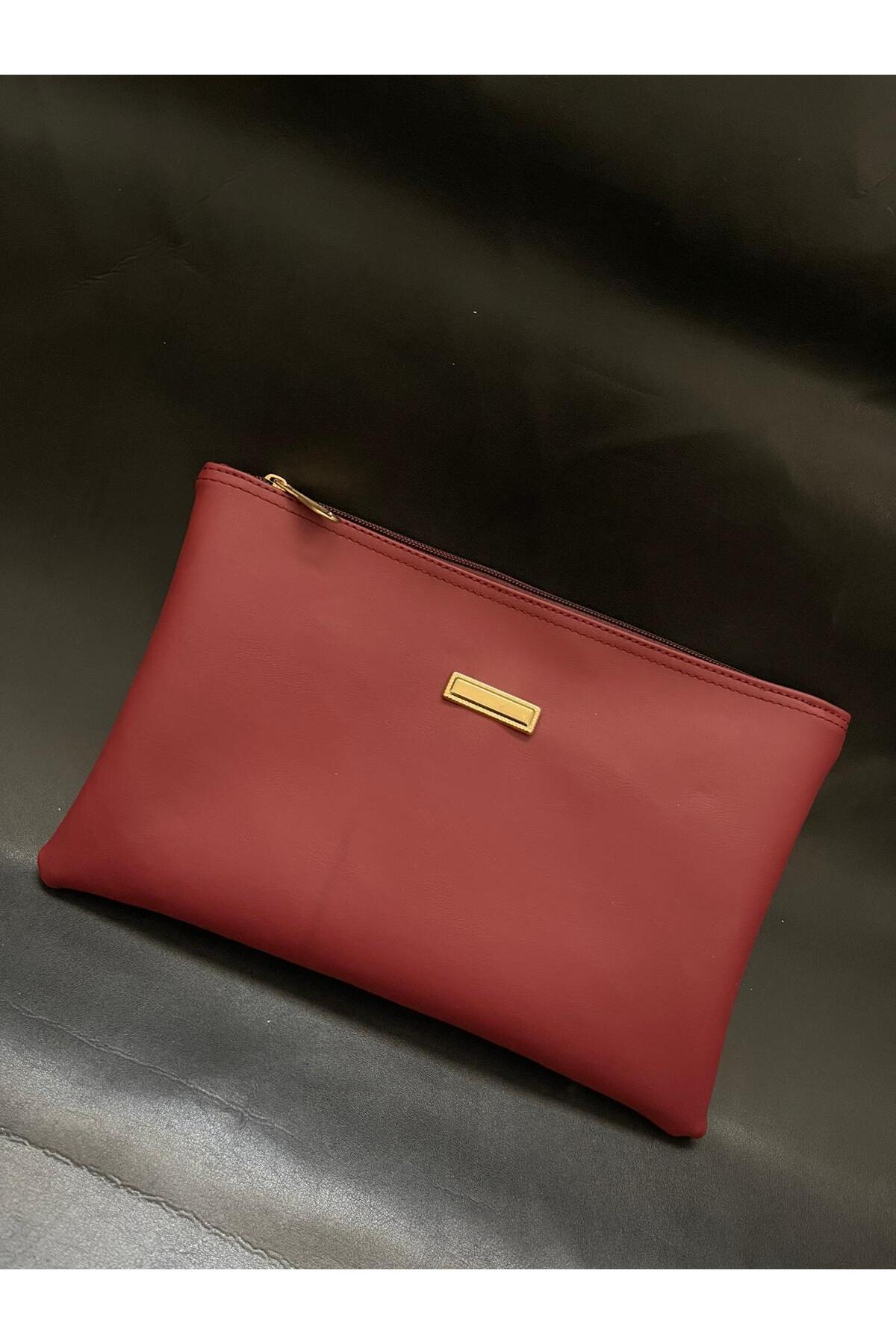 VELORİA BAG & SCARF VELORİA BAG premium çok amaçlı portföy ve makyaj şık kadın çanta clutch 3 lü set görsel 3