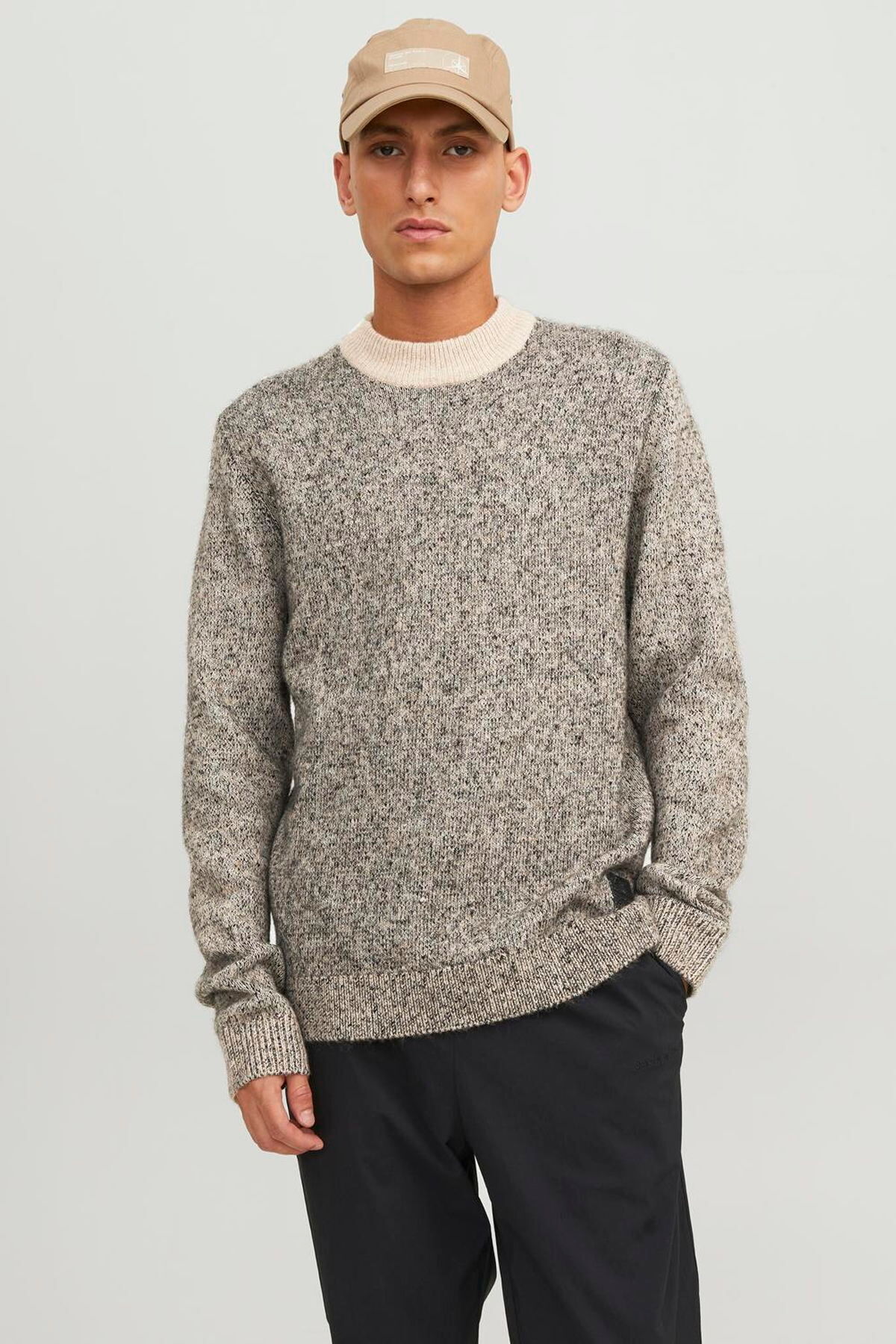ژاکت یقه ایستاده مردانه سایز معمولی - فضا جک اند جونز پلیور Jack & Jones