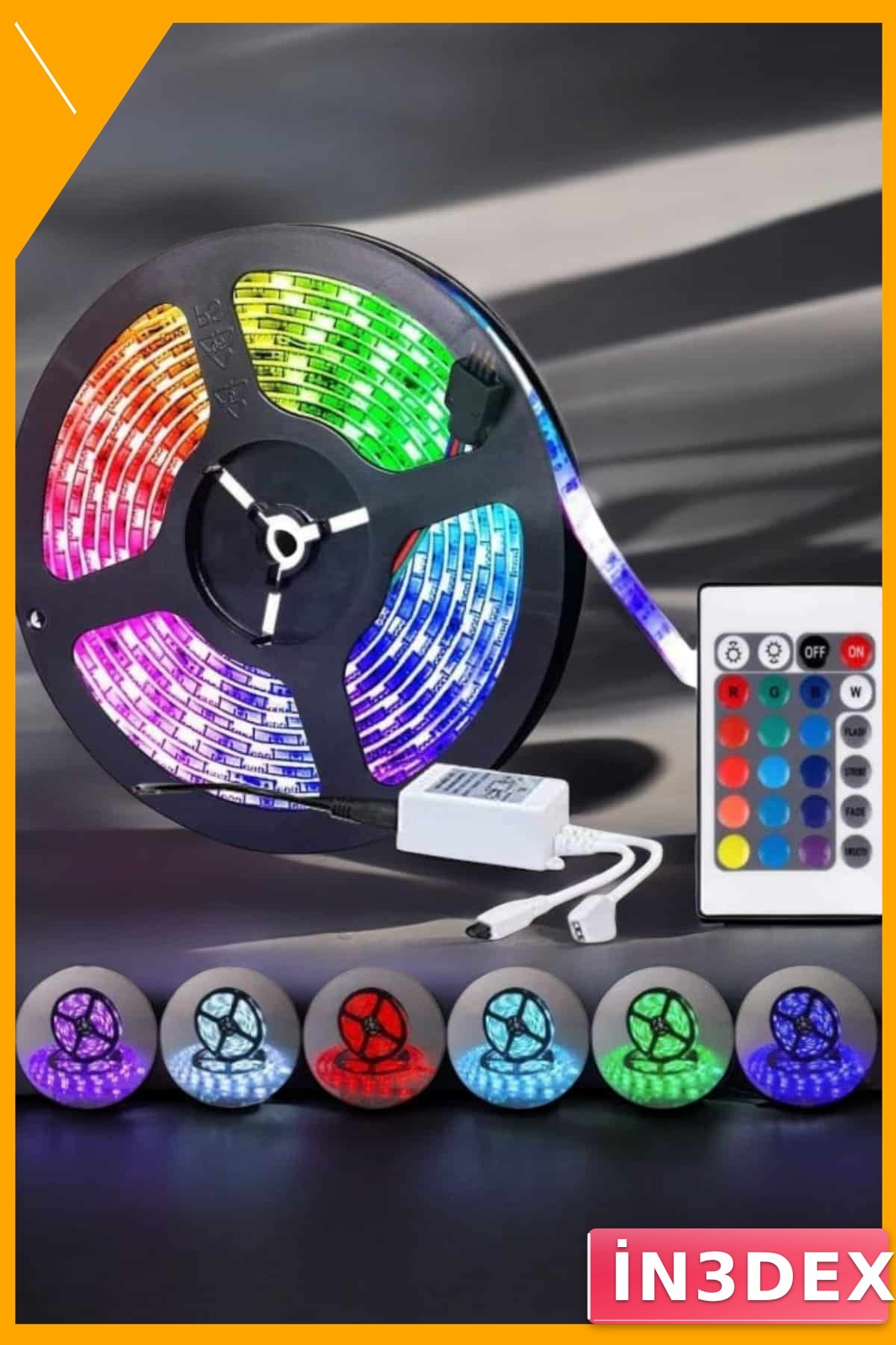 5 Metre RGB Şerit LED Uzaktan Kumandalı Renkli Aydınlatma